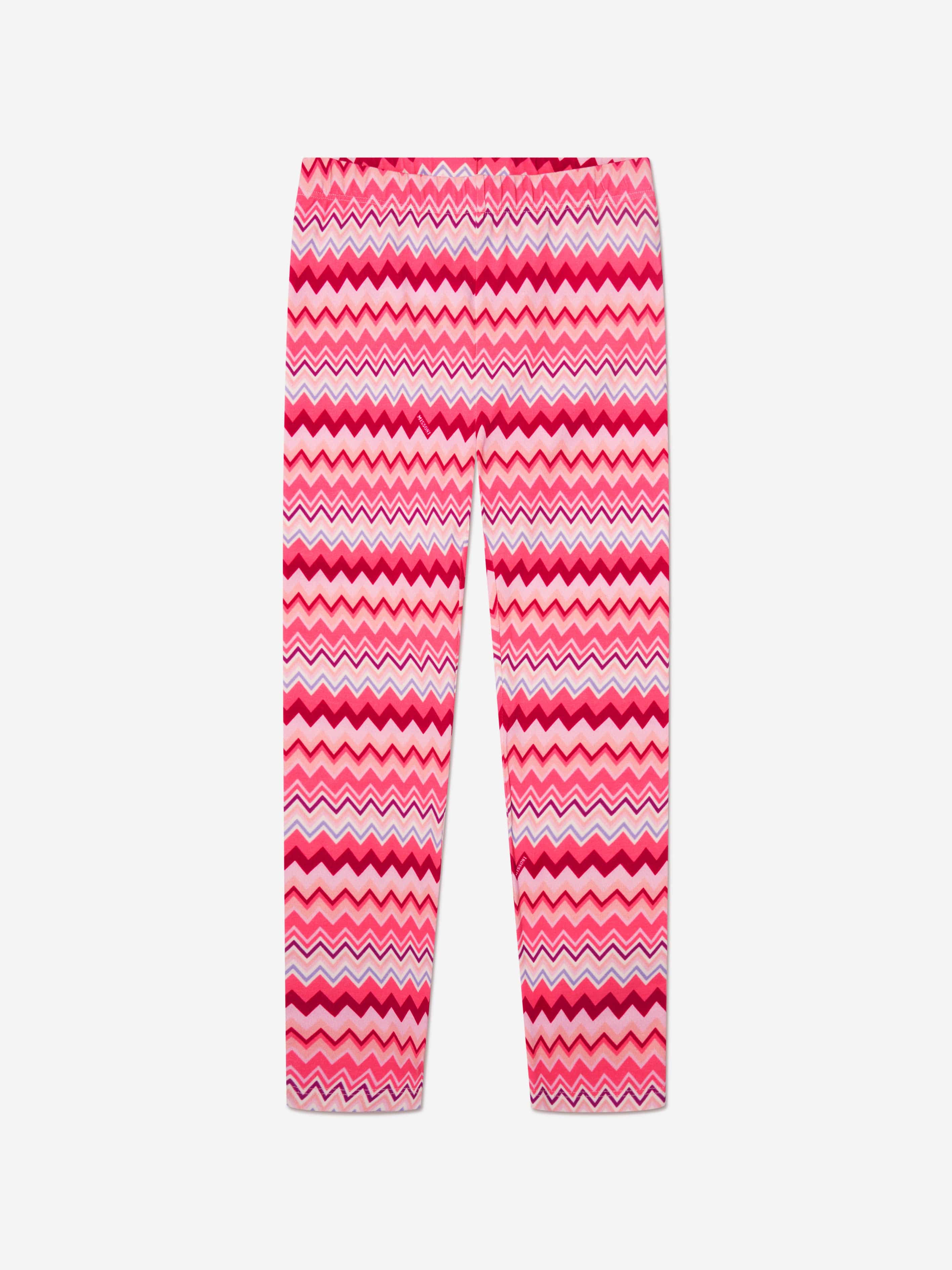 Missoni Girls Zig Zag Leggings in Pink