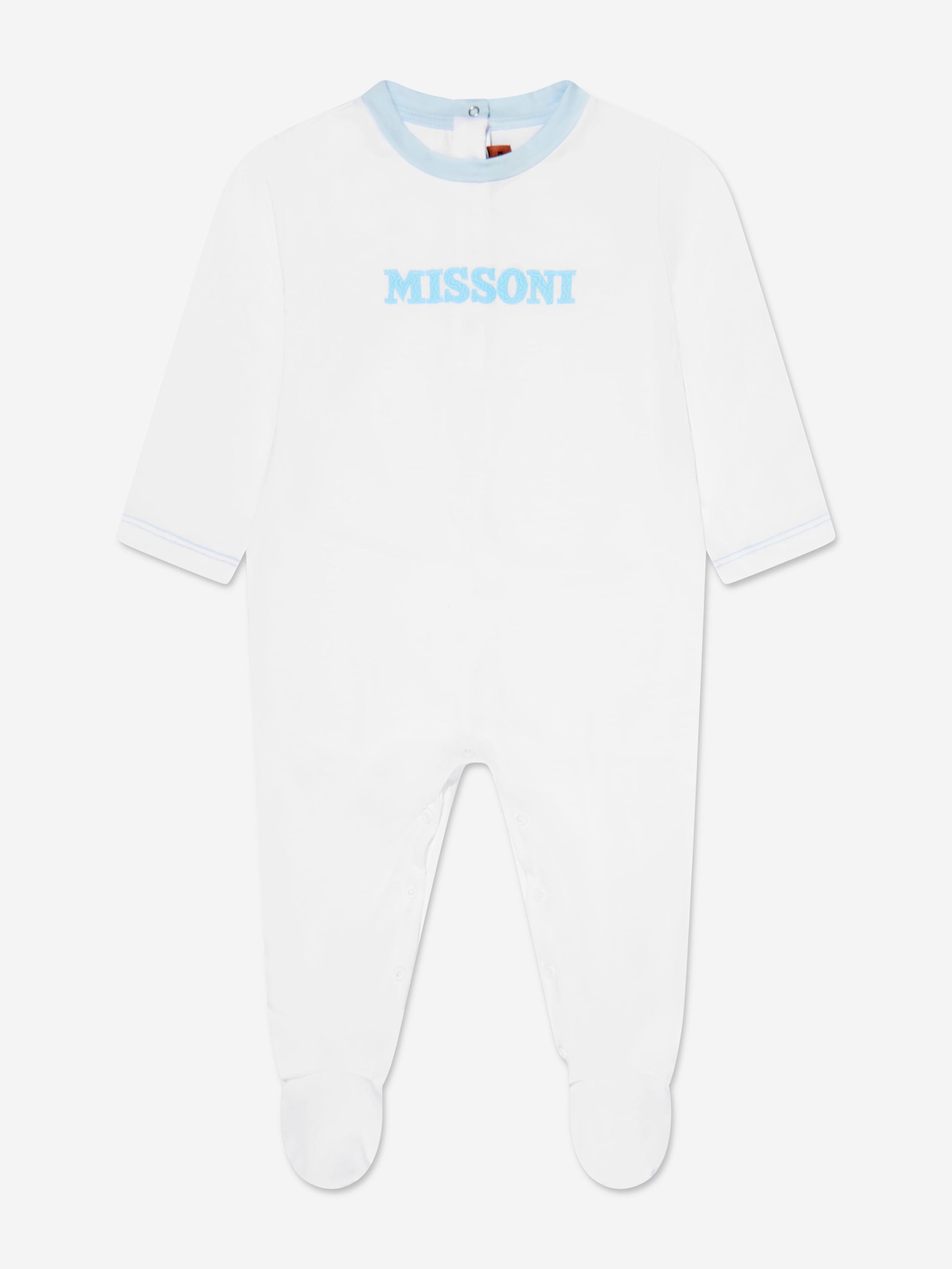 Missoni Baby Boys Logo Babygrow Gift Set in White