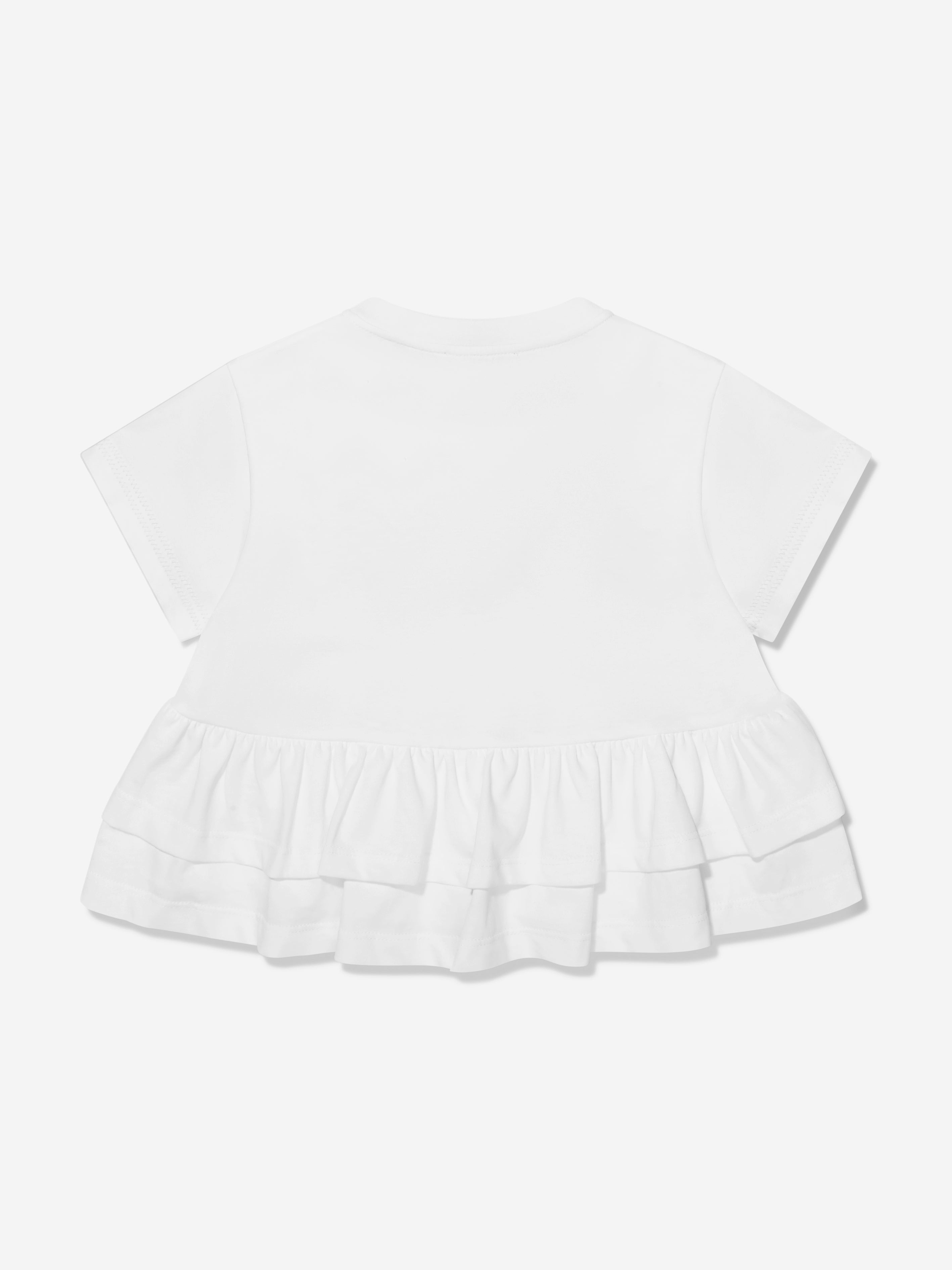 Missoni Girls Zig Zag Ruffle Top in White