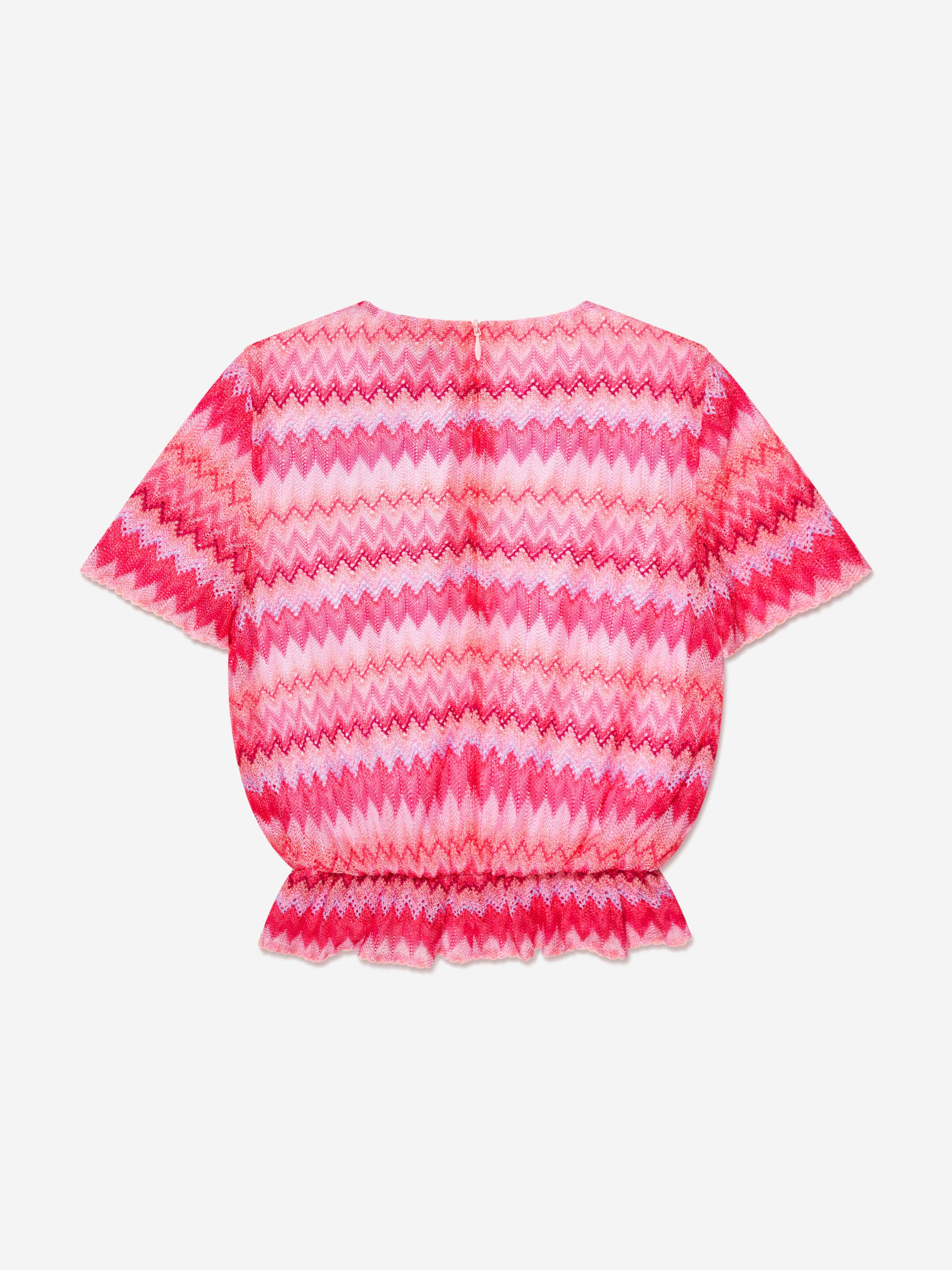 Missoni Girls Zig Zag Top in Pink