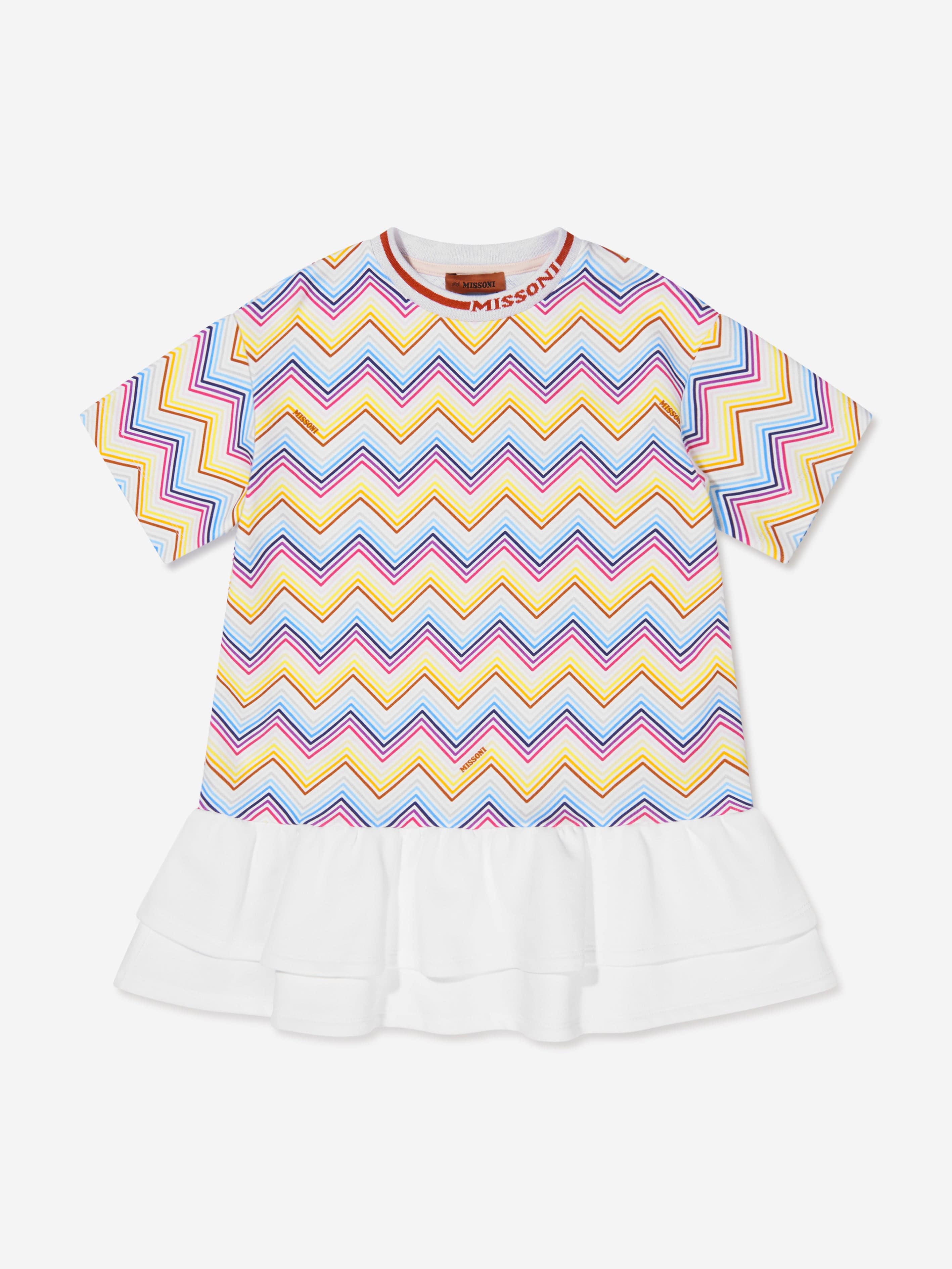 Missoni Girls Zig Zag Jersey Dress in Multicolour