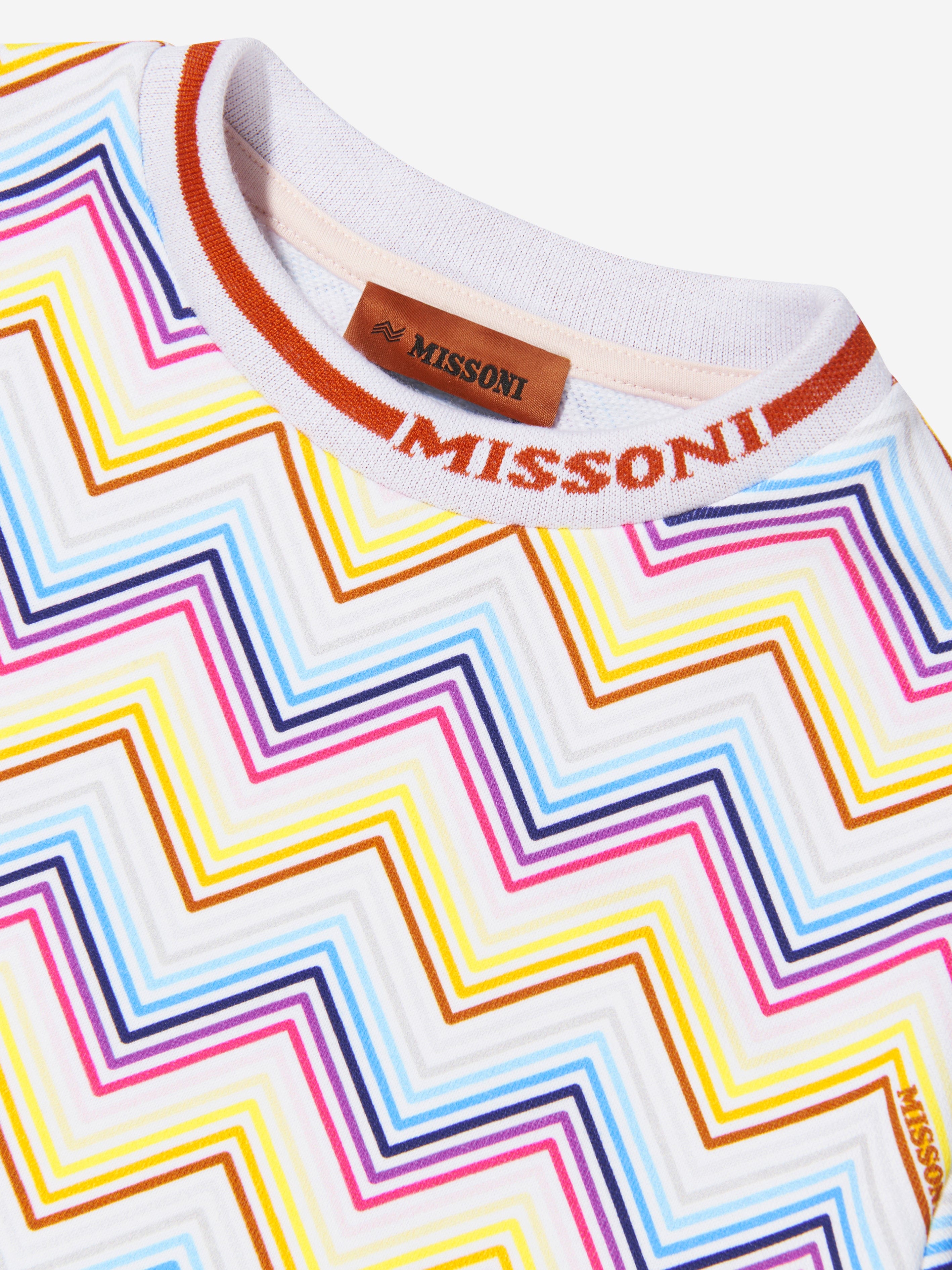 Missoni Girls Zig Zag Jersey Dress in Multicolour