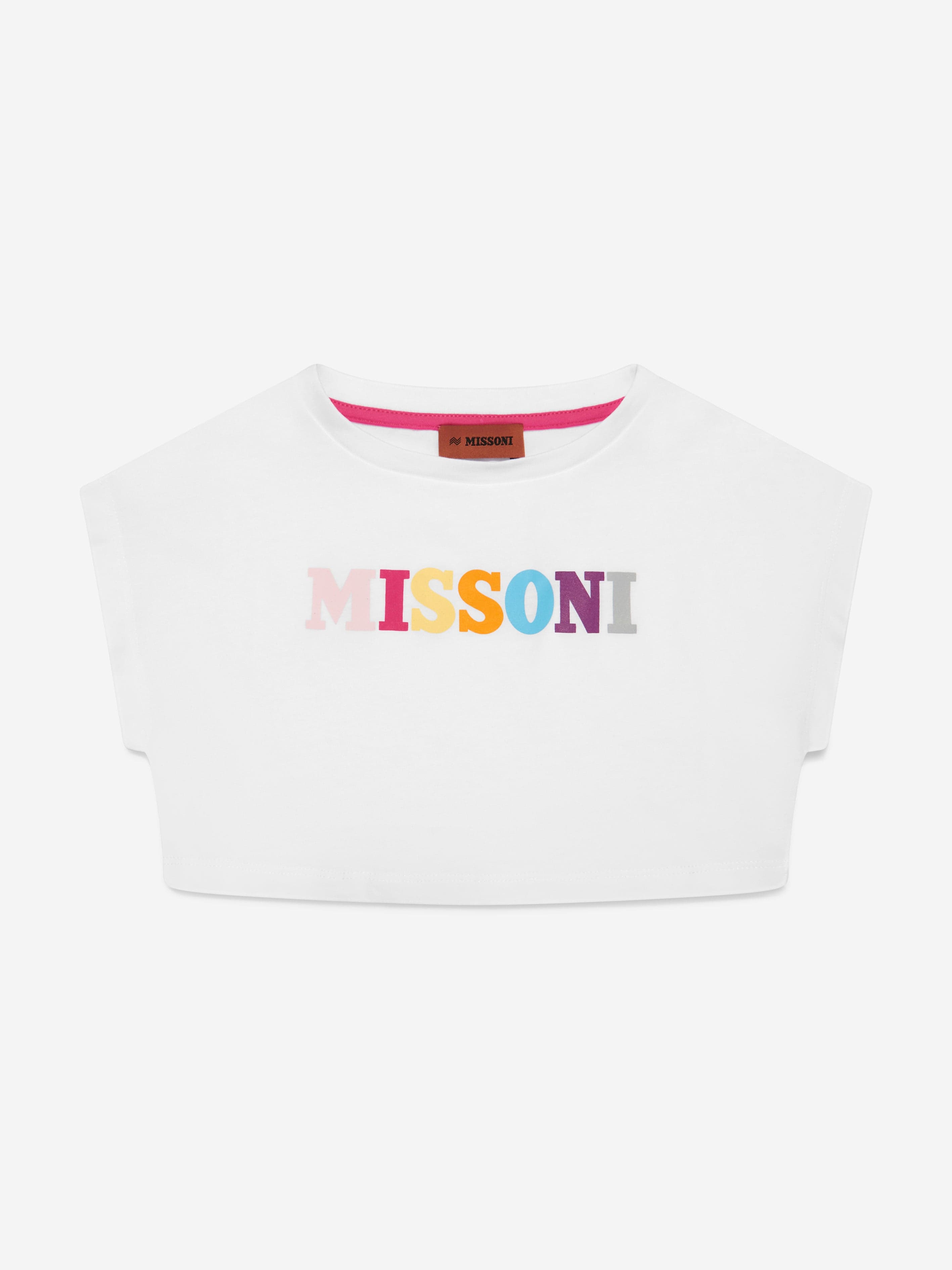 Missoni Girls Logo T-Shirt Top in White