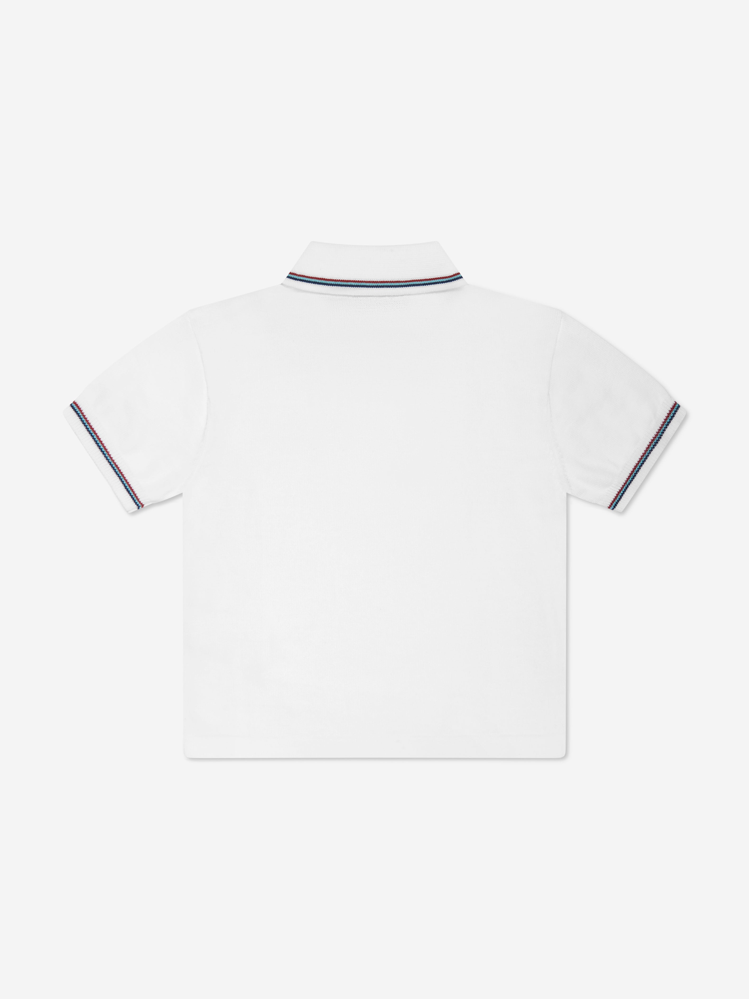 Missoni Boys Logo Knit Polo Top in White