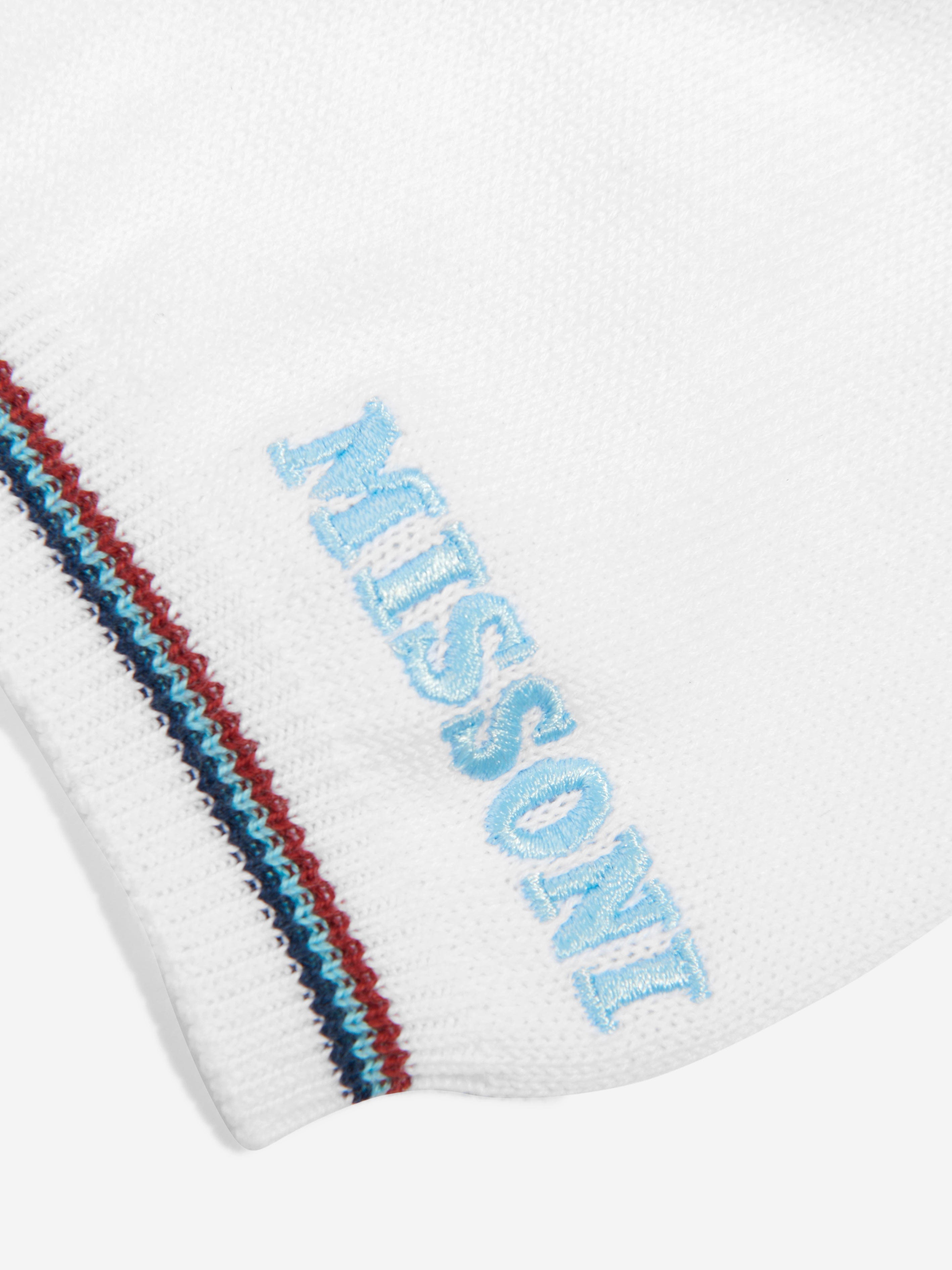 Missoni Boys Logo Knit Polo Top in White