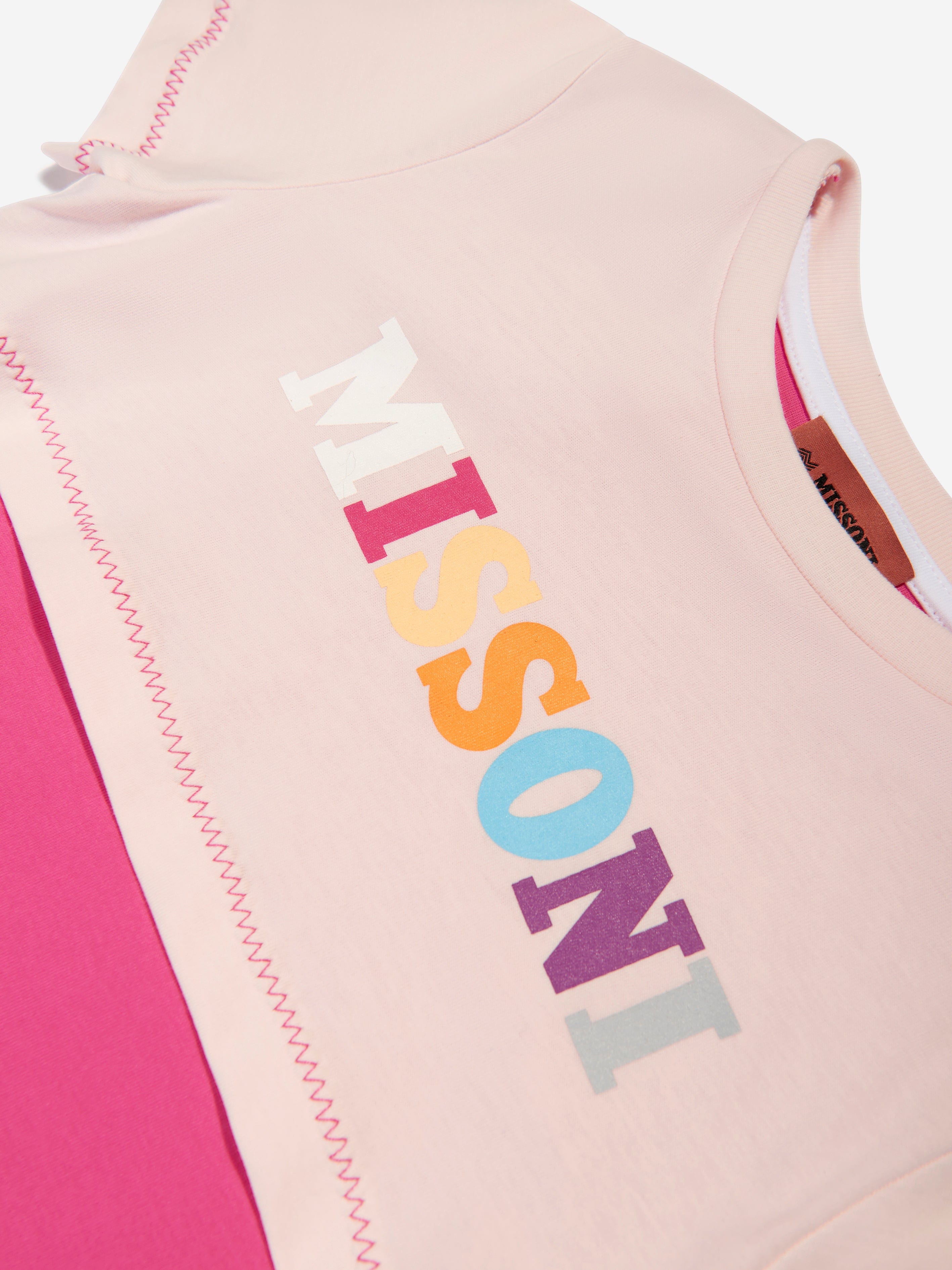 Missoni Girls Logo Jersey Dress in Pink