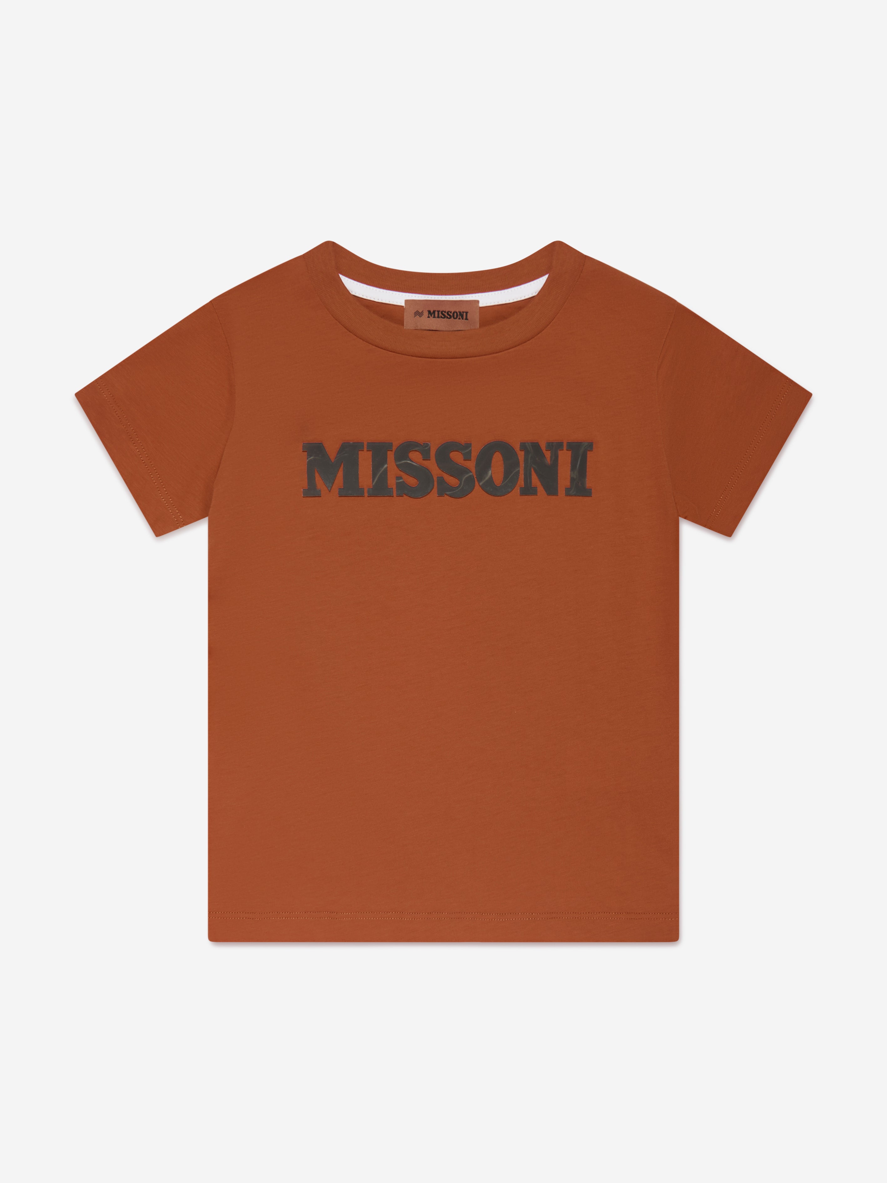 Missoni Kids Logo T-Shirt in Brown