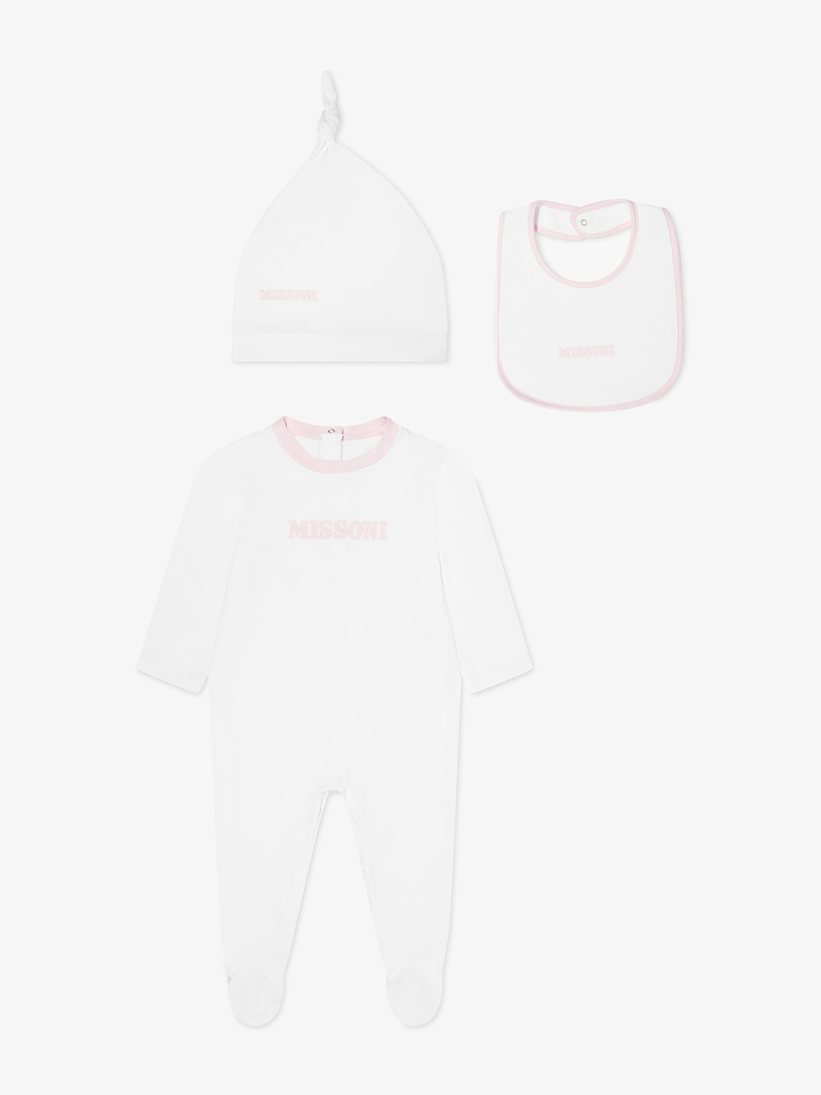 Missoni Baby Girls Logo Babygrow Gift Set in White