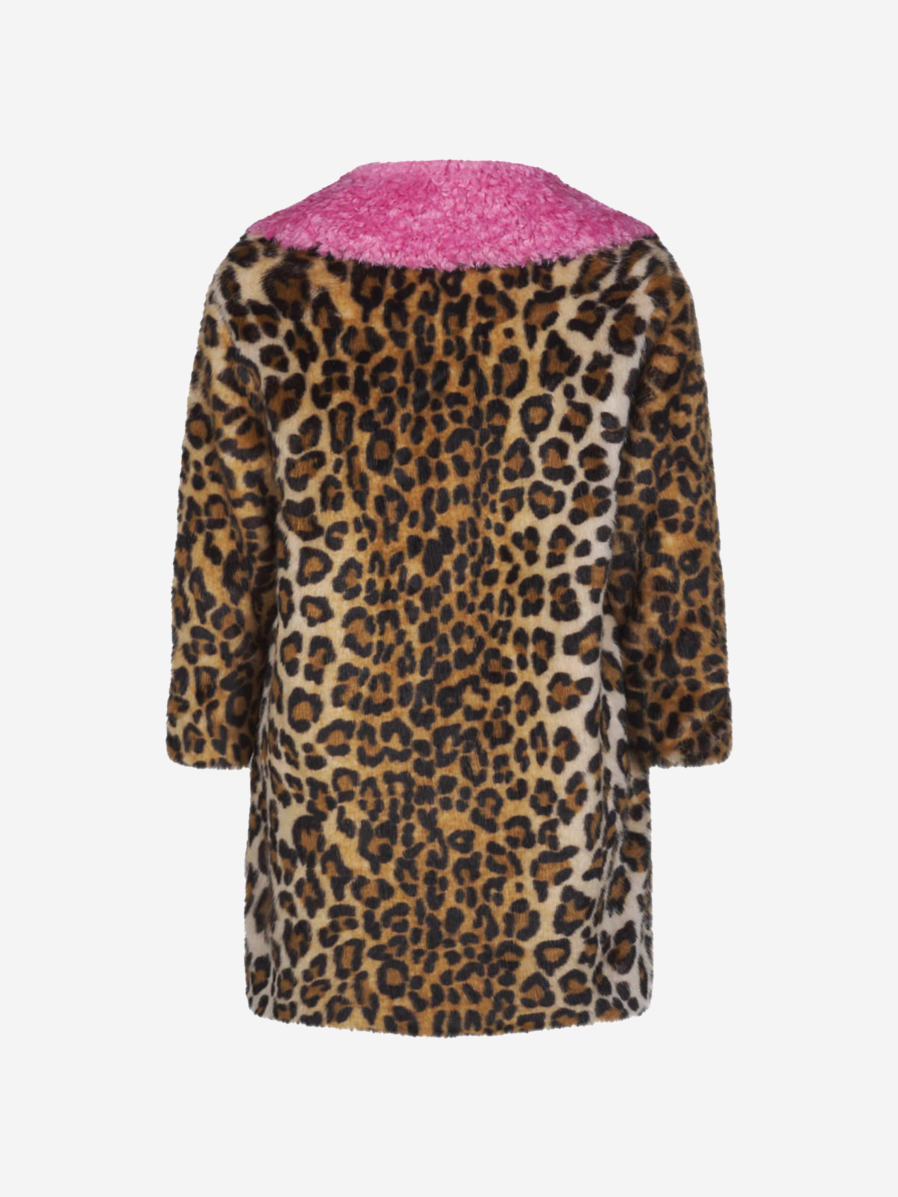 Monnalisa Girls Print Faux Fur Coat