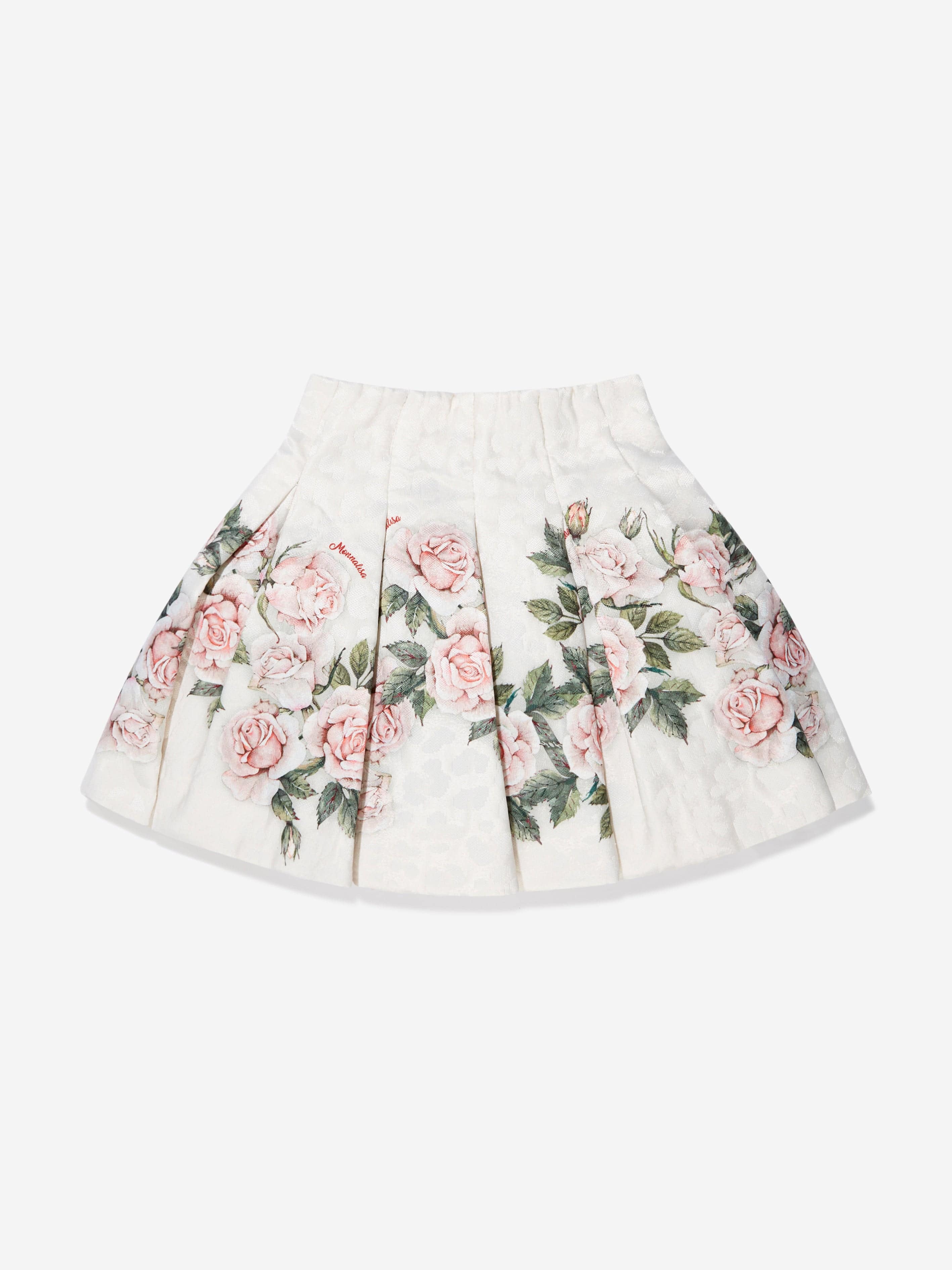 Monnalisa Girls Quilted Garden Rose Skirt