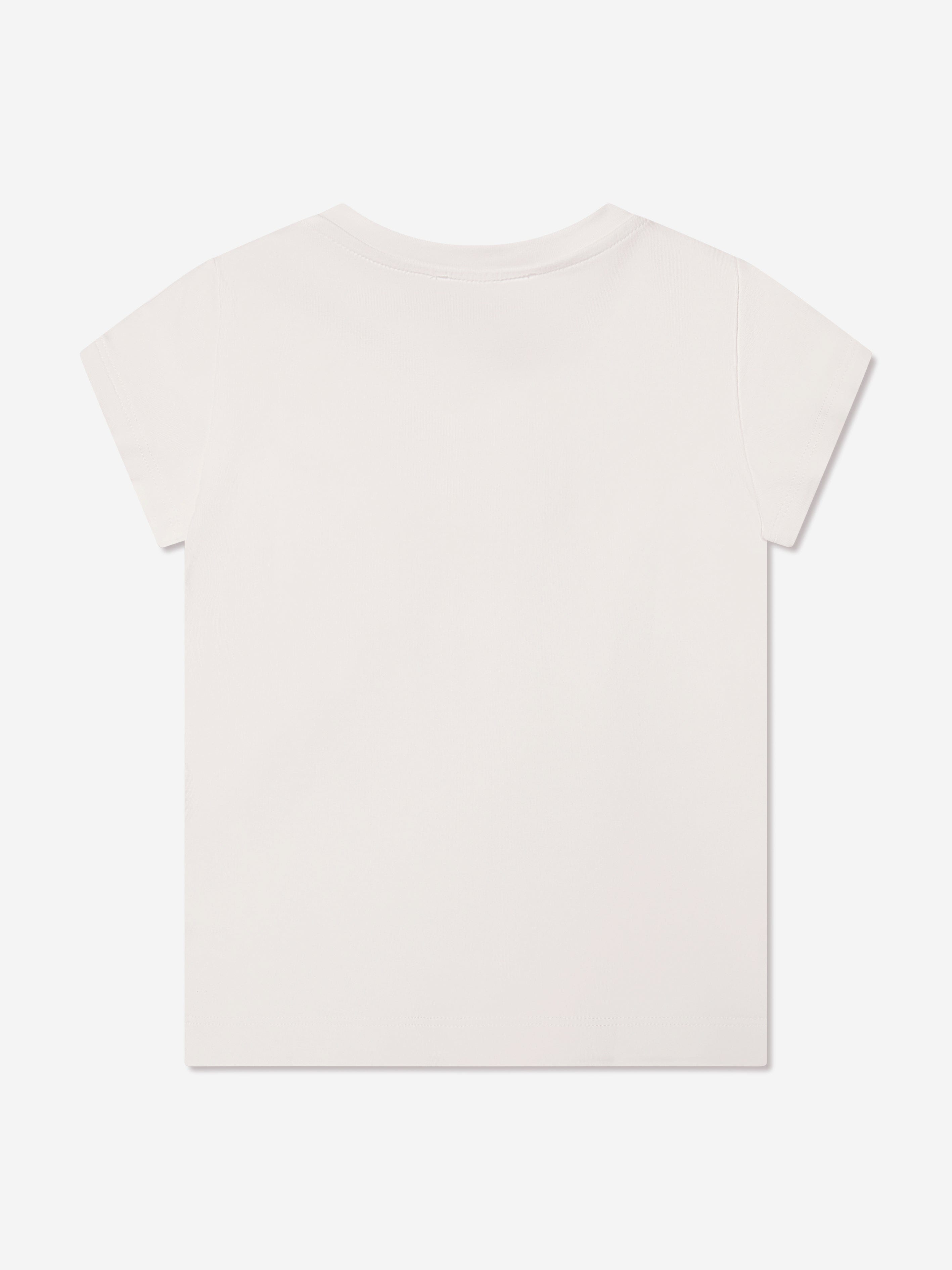 Monnalisa Girls Flower Print T-Shirt in Ivory