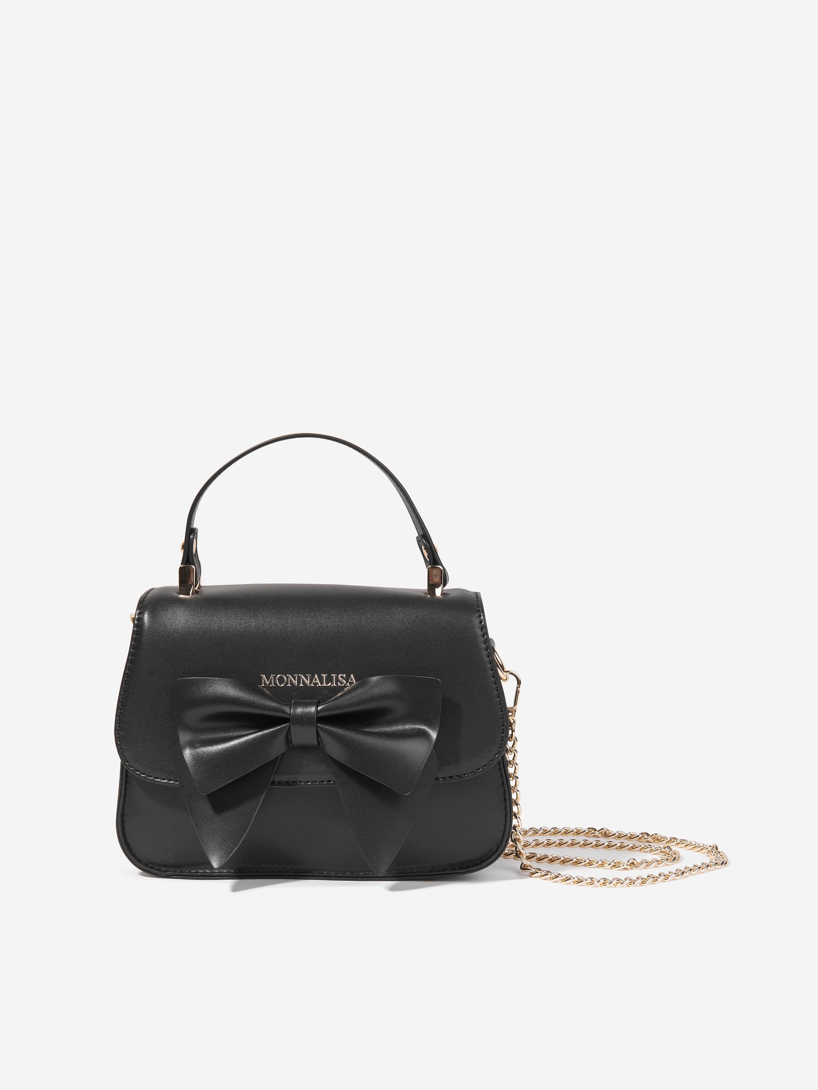 Monnalisa Girls Bow Handbag in Black