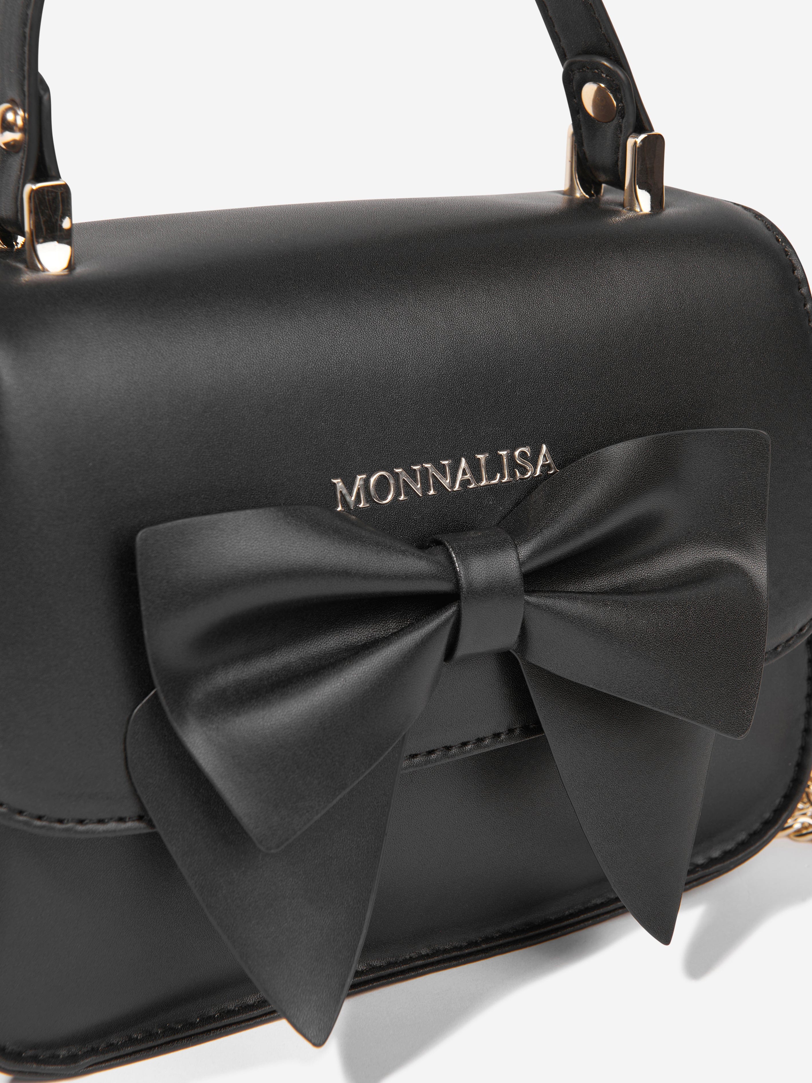 Monnalisa Girls Bow Handbag in Black