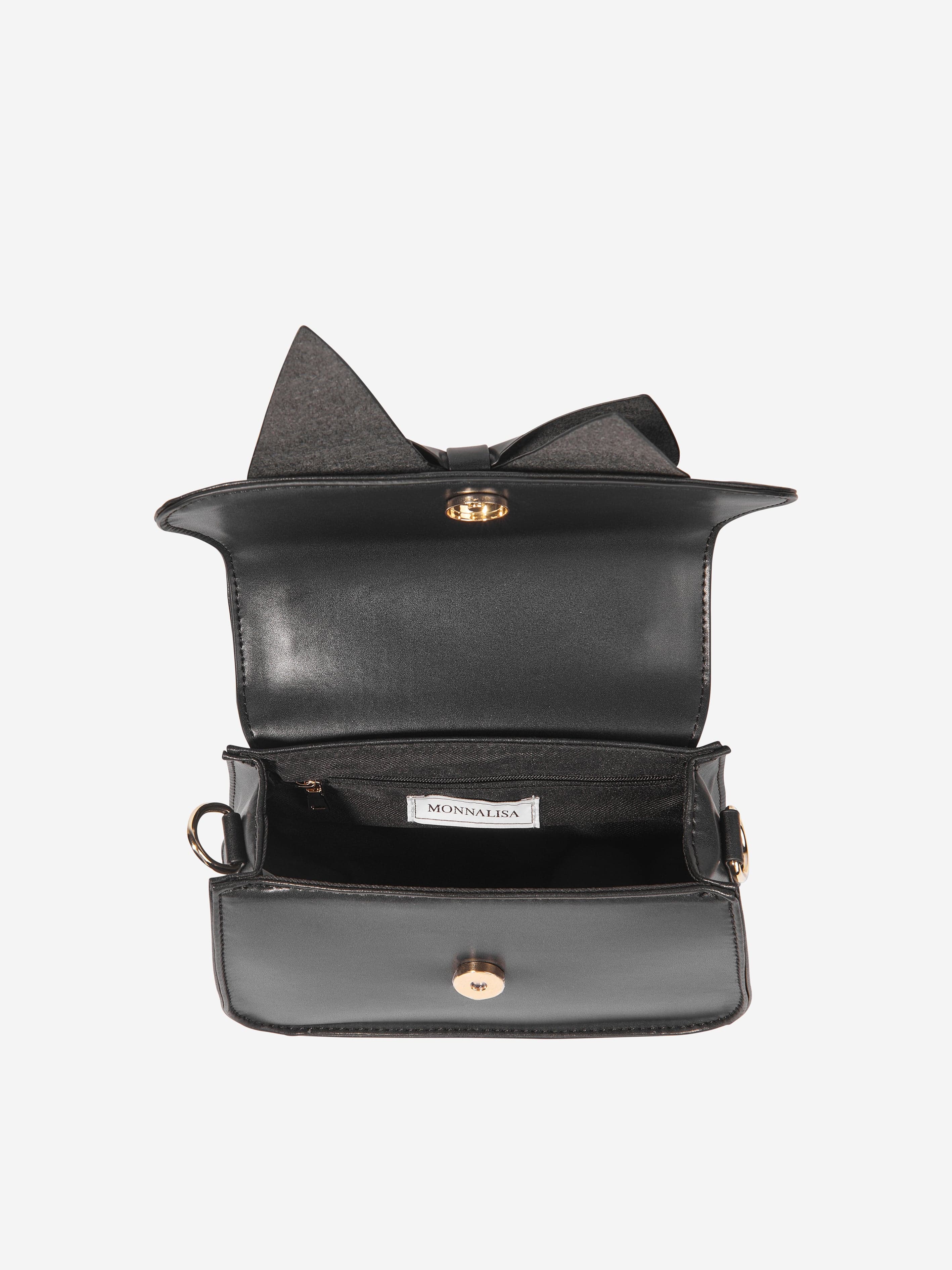 Monnalisa Girls Bow Handbag in Black