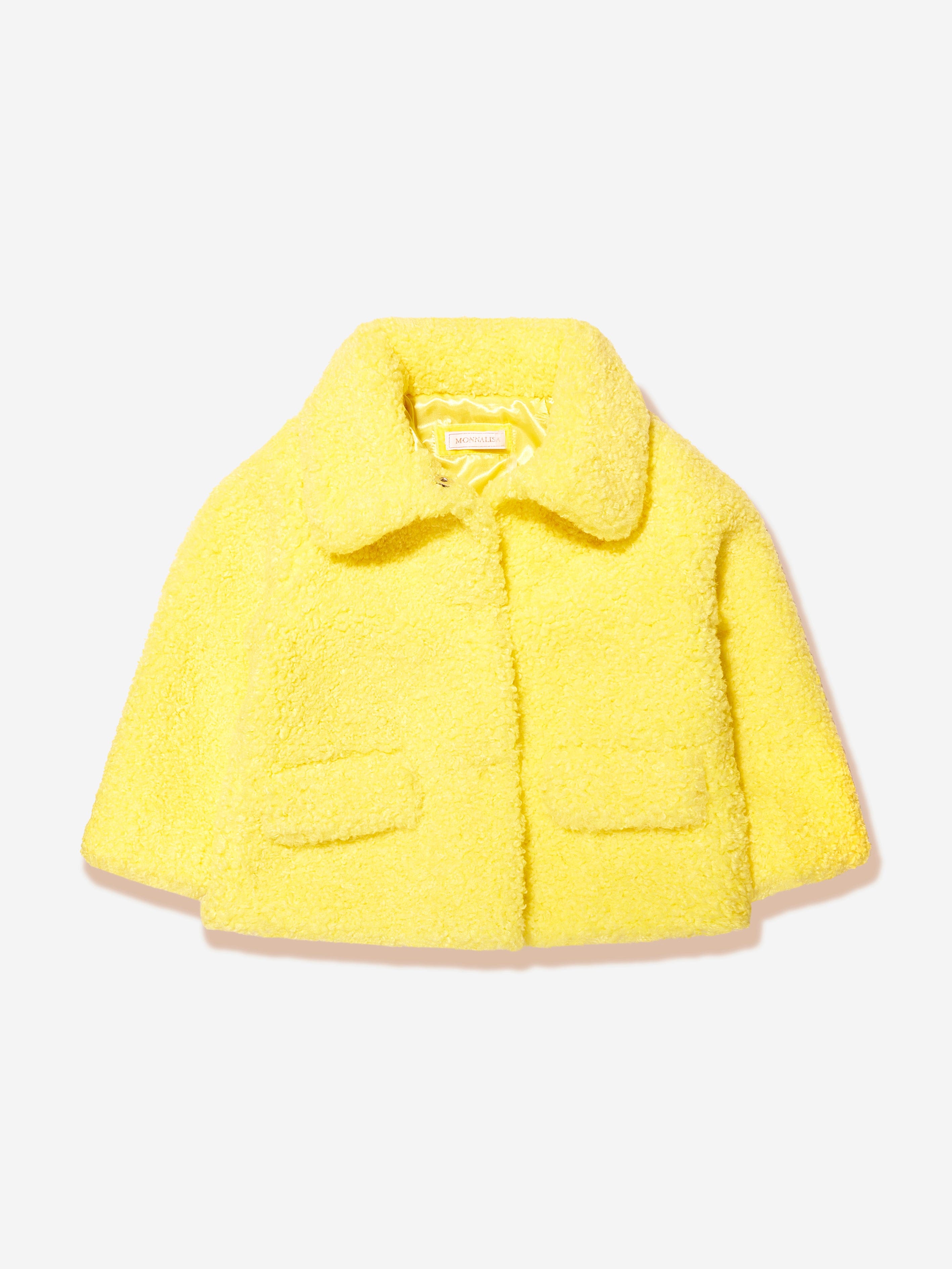 Monnalisa Girls Sherpa Jacket in Yellow