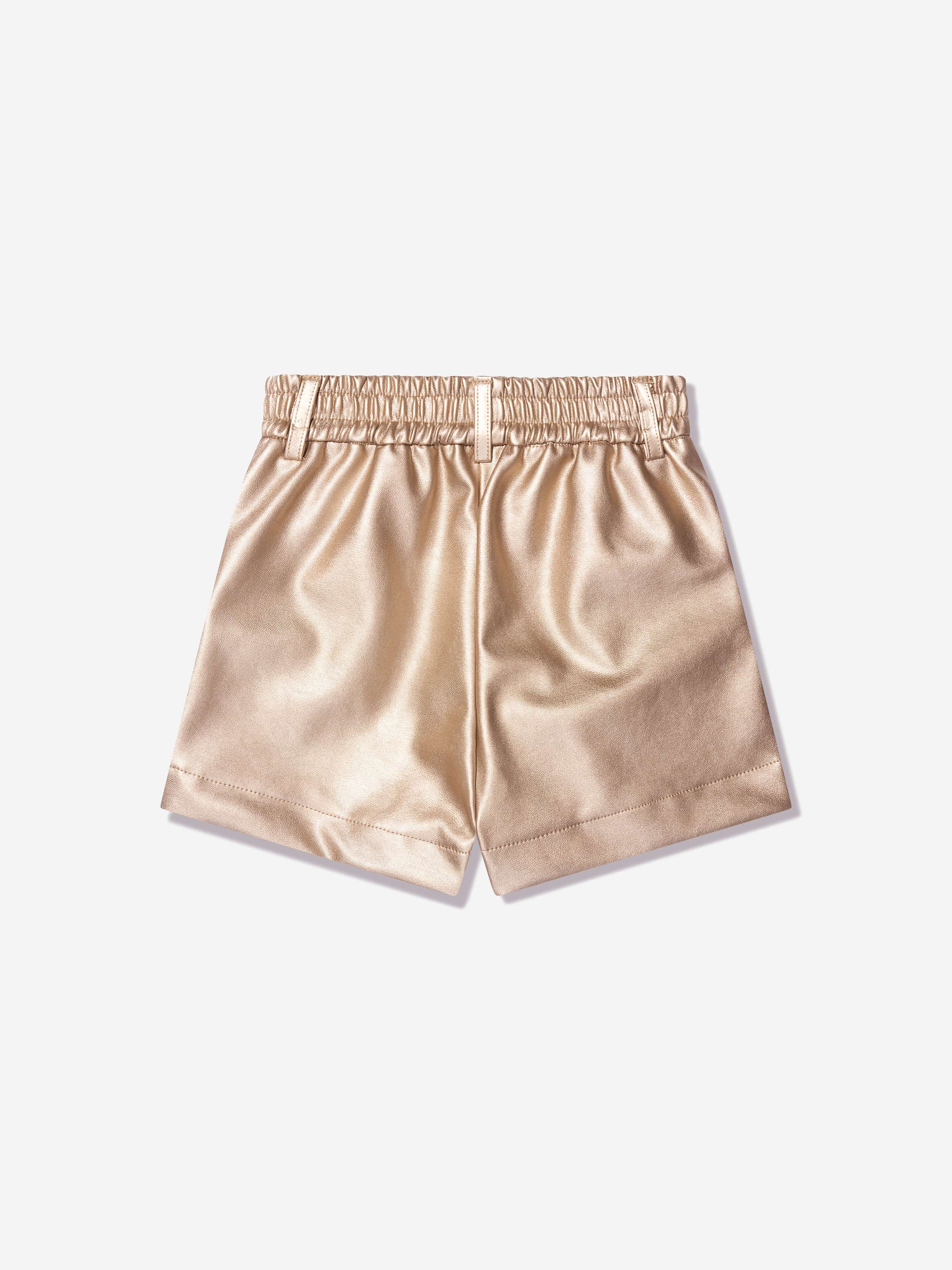 Monnalisa Girls Metallic Shorts in Gold