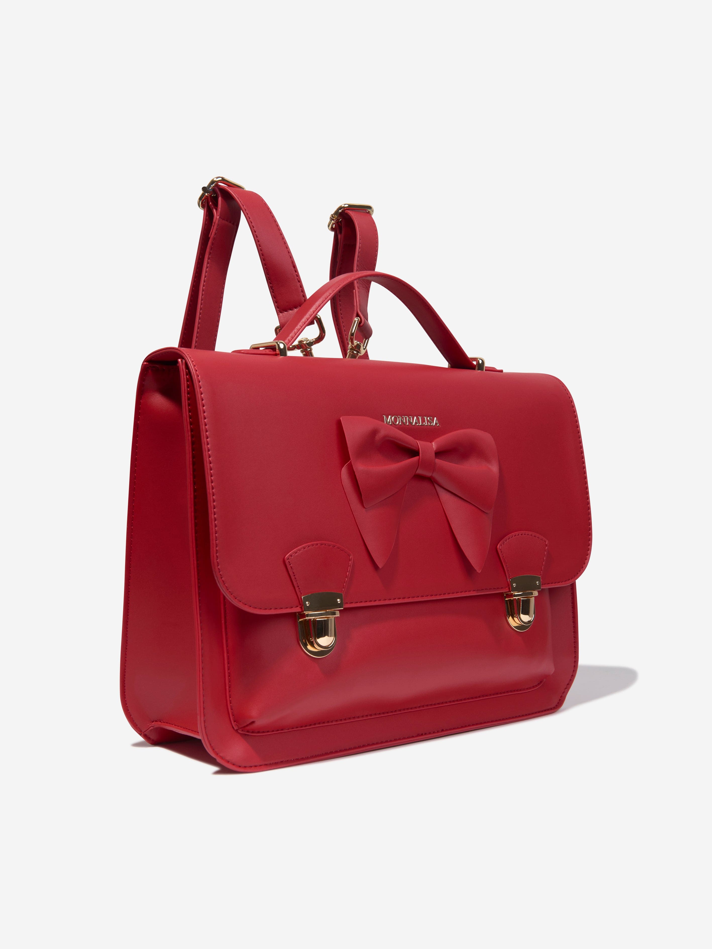 Monnalisa Girls Bow Satchel in Red