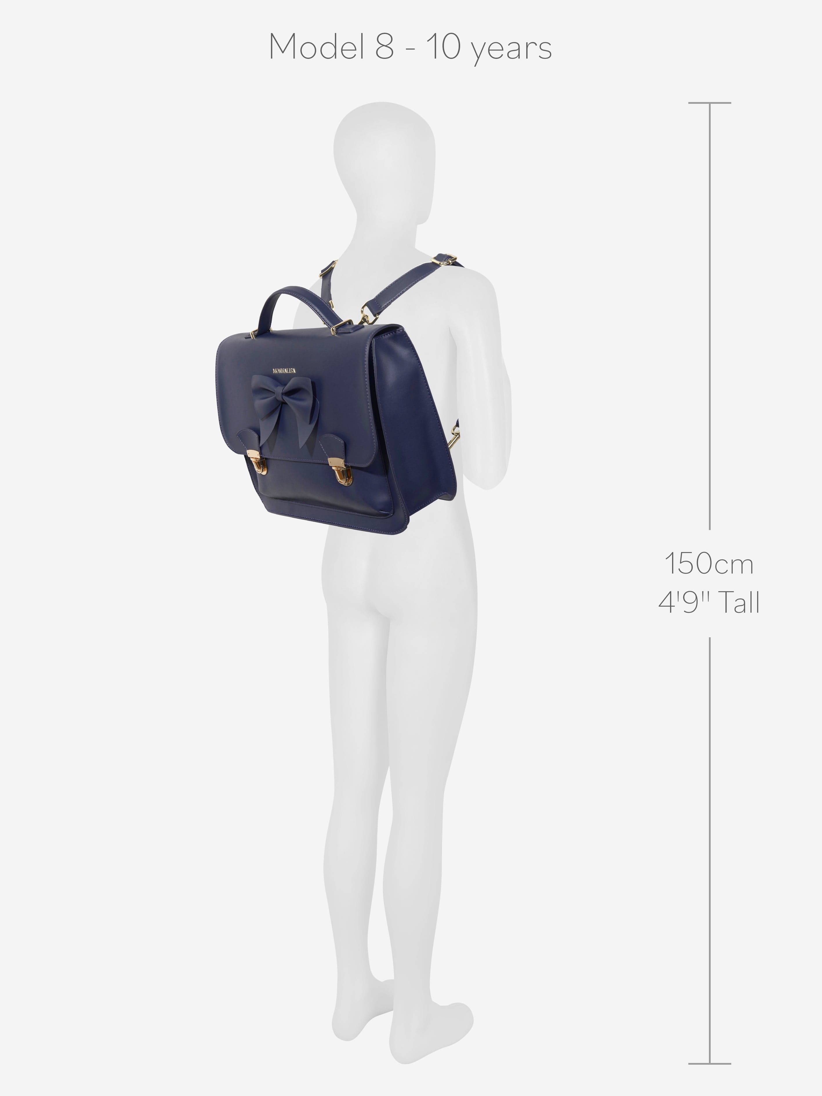 Monnalisa Girls Bow Satchel in Navy