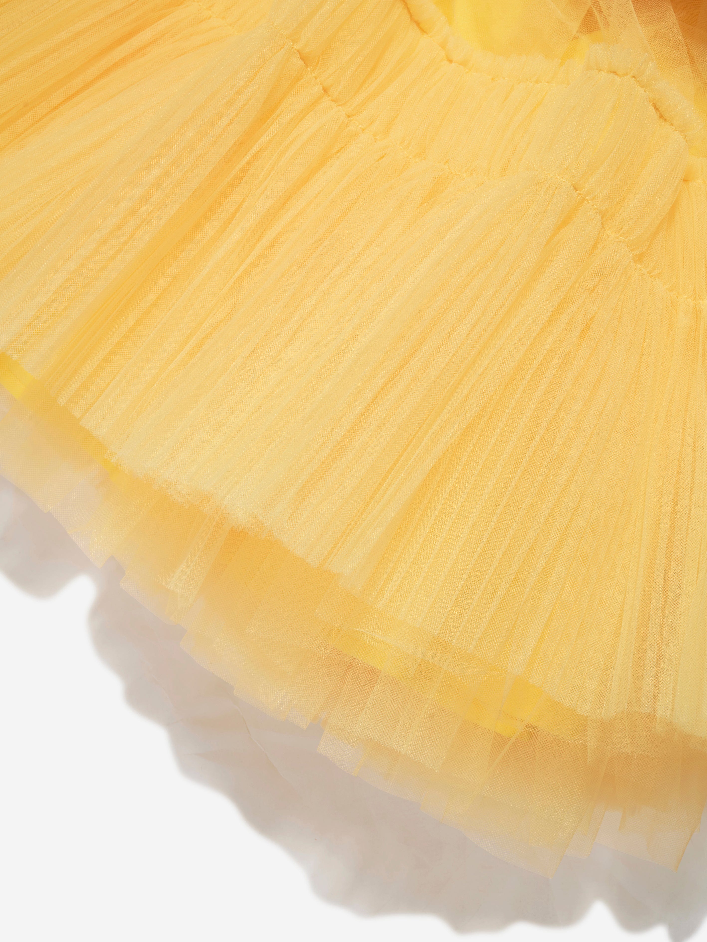 Monnalisa Girls Tulle Dress in Yellow