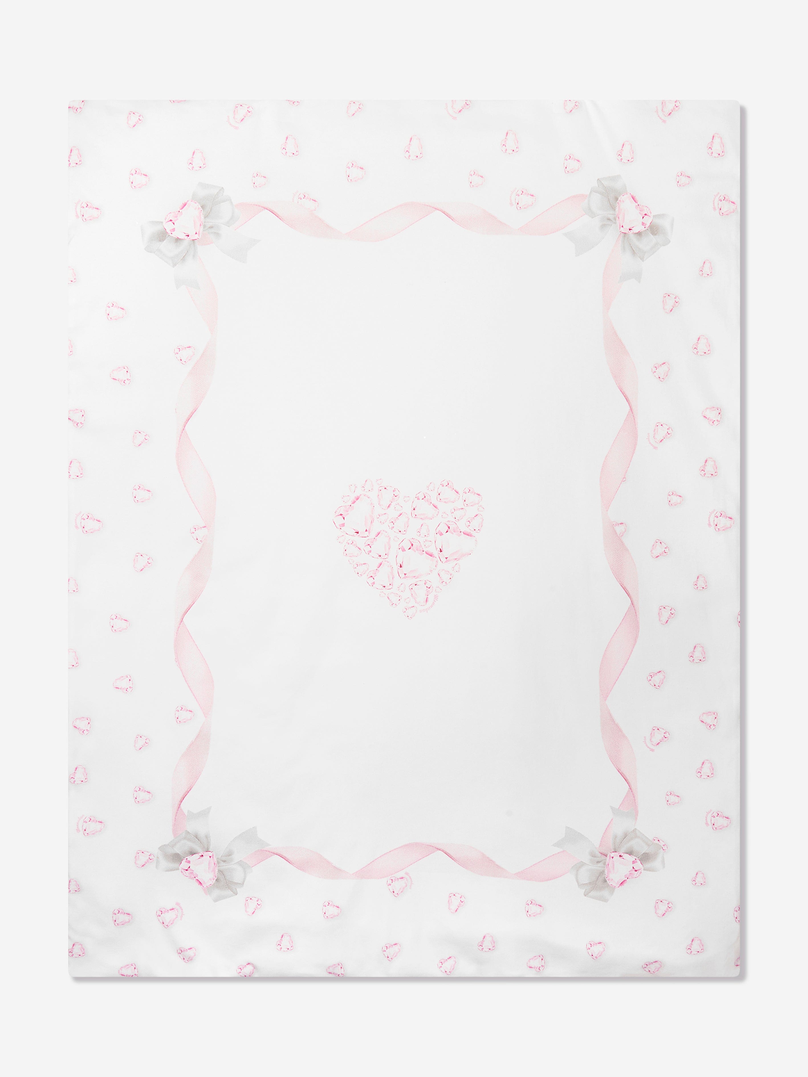 Monnalisa Baby Girls Crystal Heart Blanket in Cream