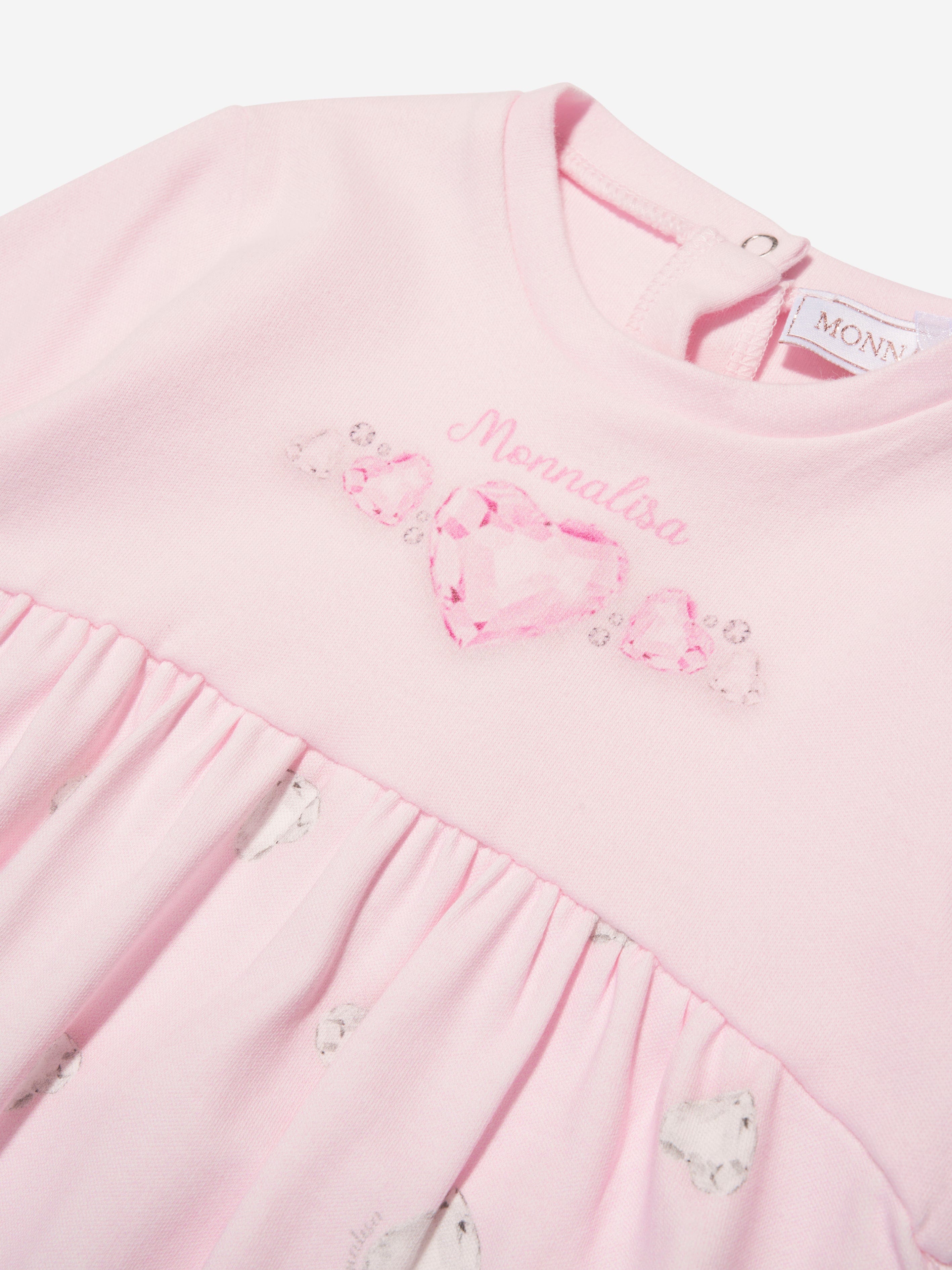 Monnalisa Baby Girls Crystal Babygrow in Pink