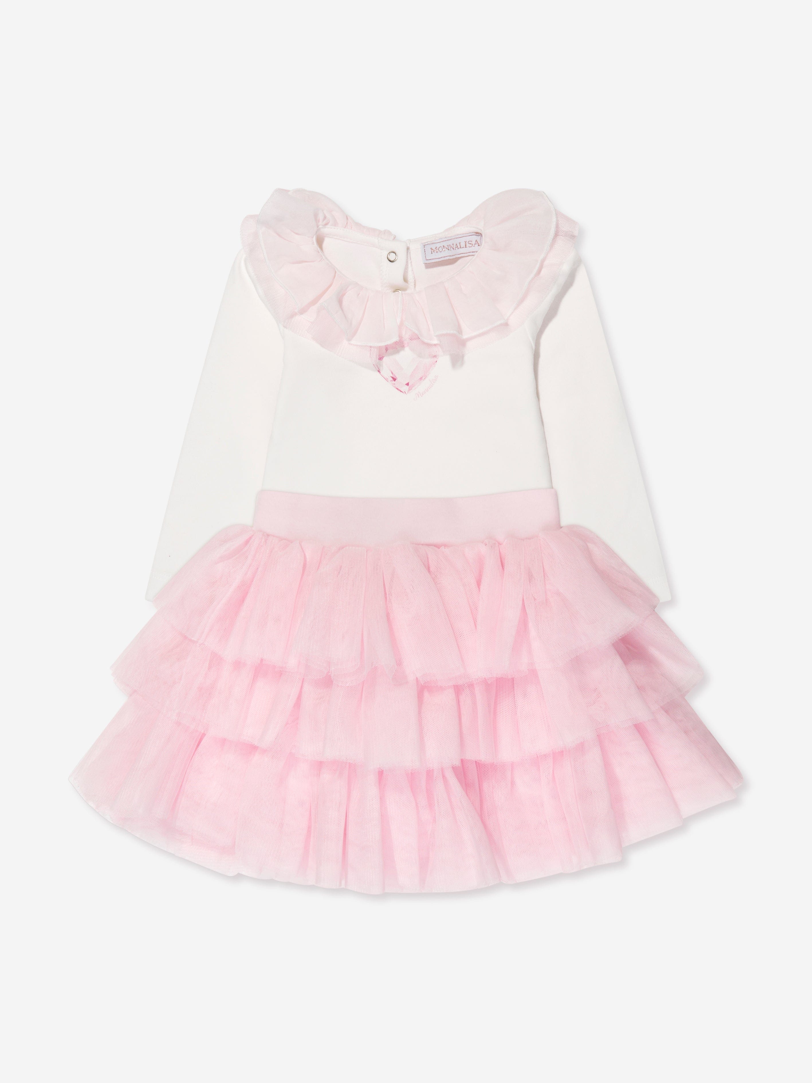 Monnalisa Baby Girls Bodysuit And Tutu Set in Cream