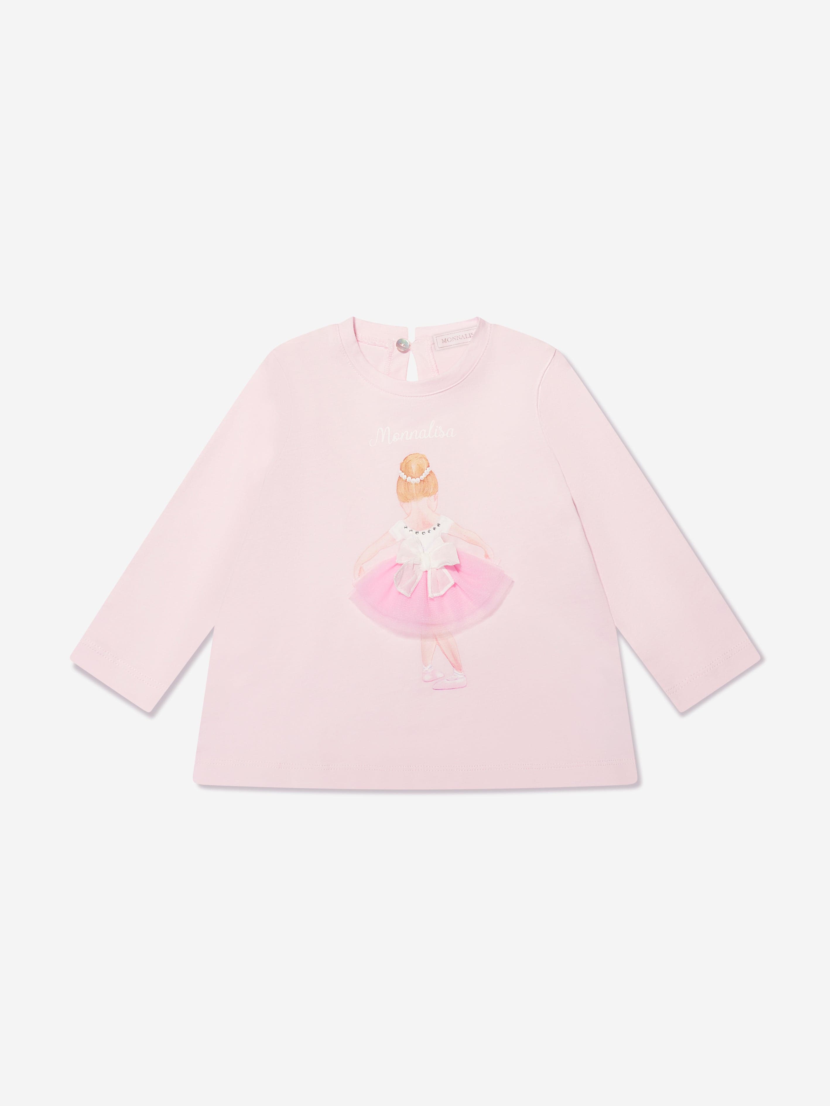 Monnalisa Baby Girls Ballerina Top in Pink