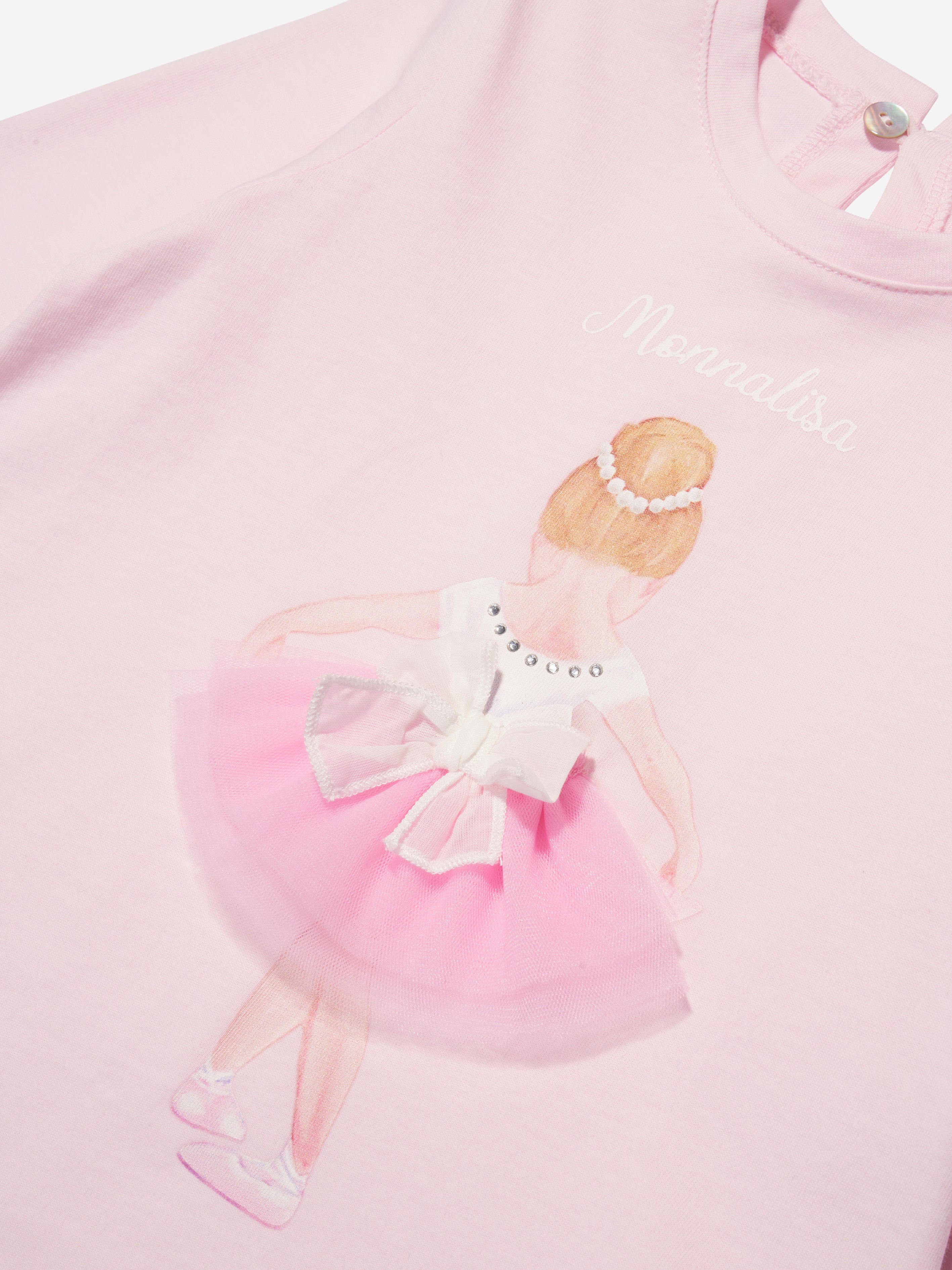 Monnalisa Baby Girls Ballerina Top in Pink