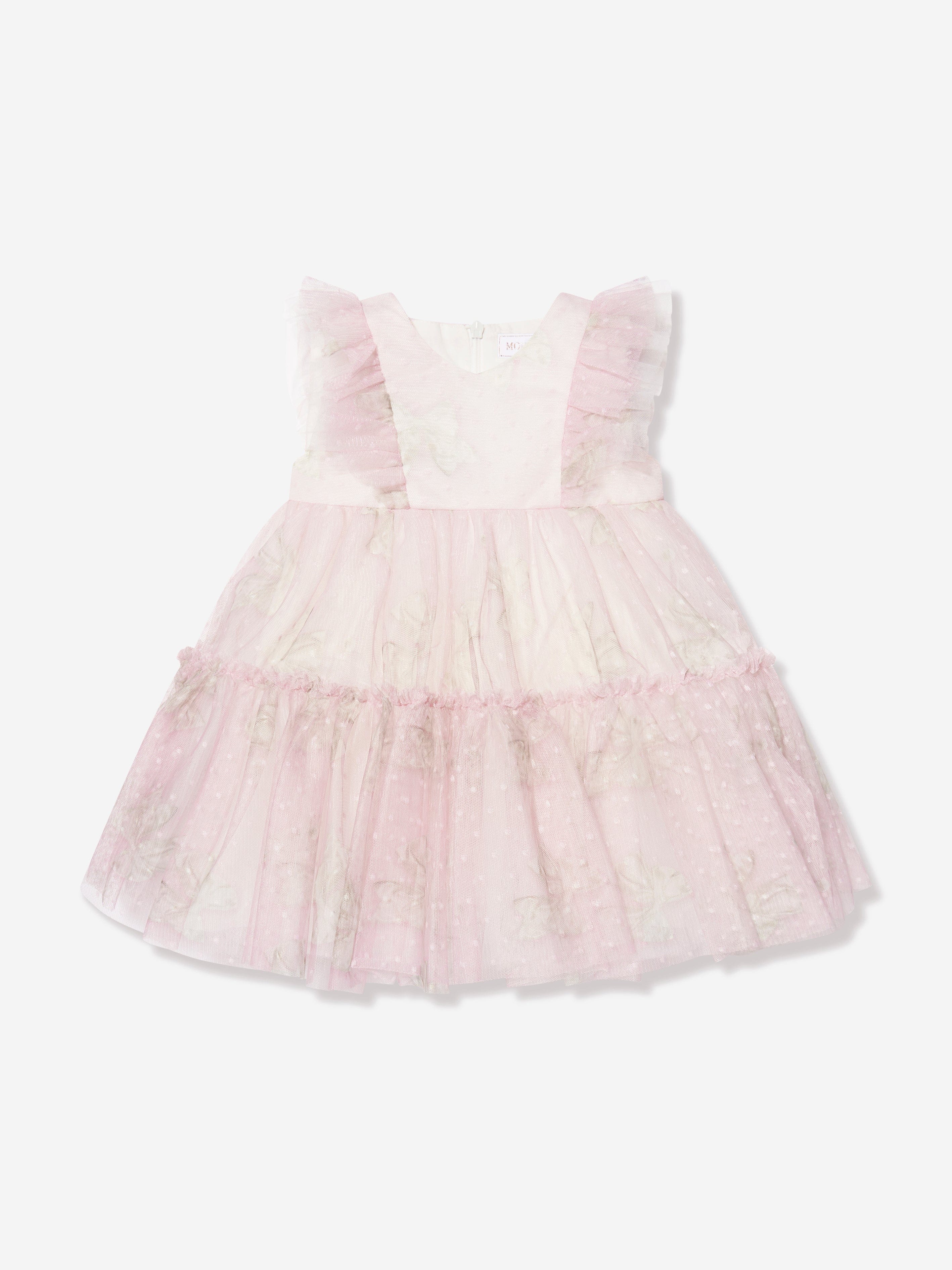 Monnalisa Baby Girls Sleeveless Tulle Dress in Pink