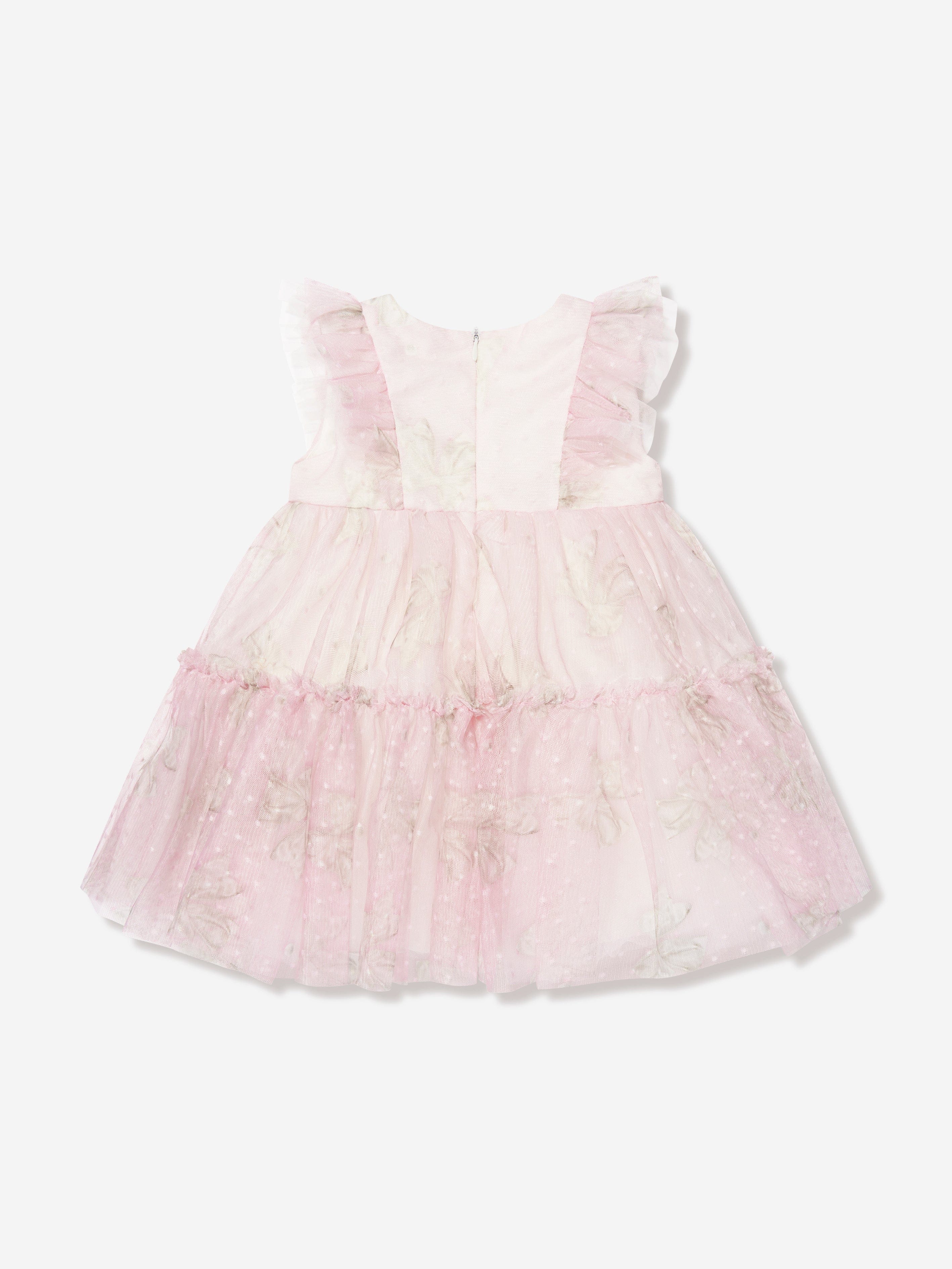 Monnalisa Baby Girls Sleeveless Tulle Dress in Pink