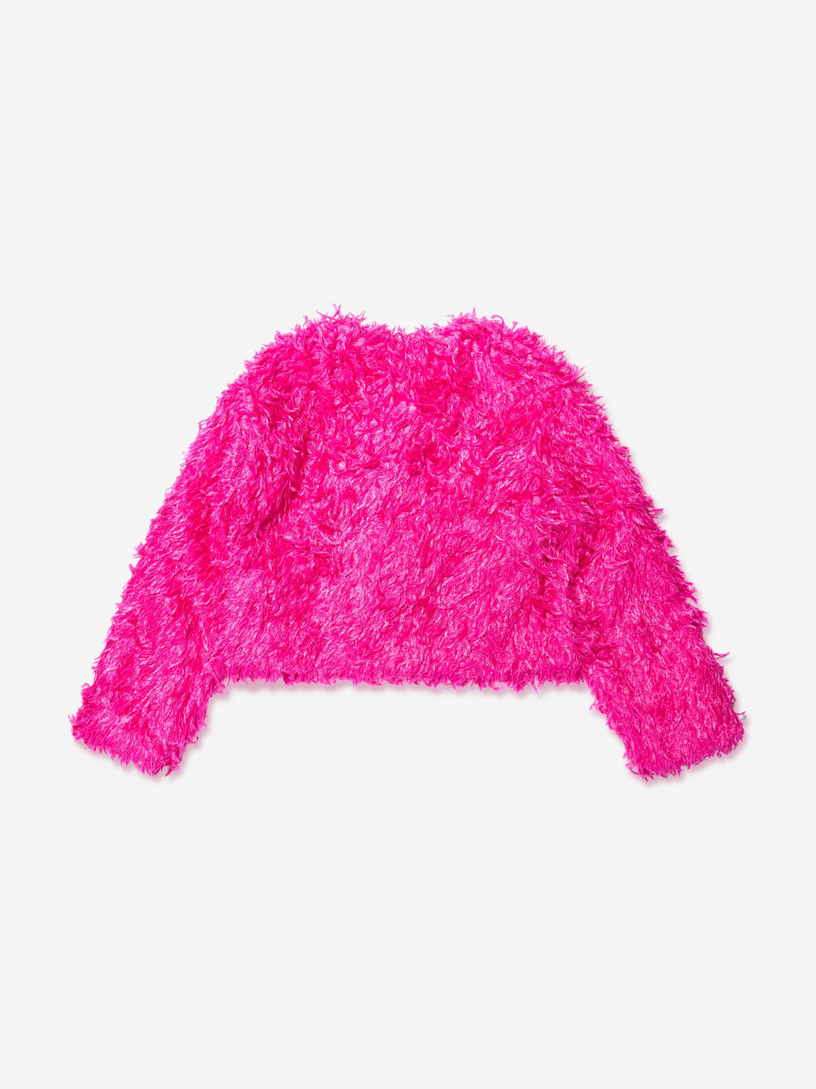 Monnalisa Girls Feathered Jacket in Pink