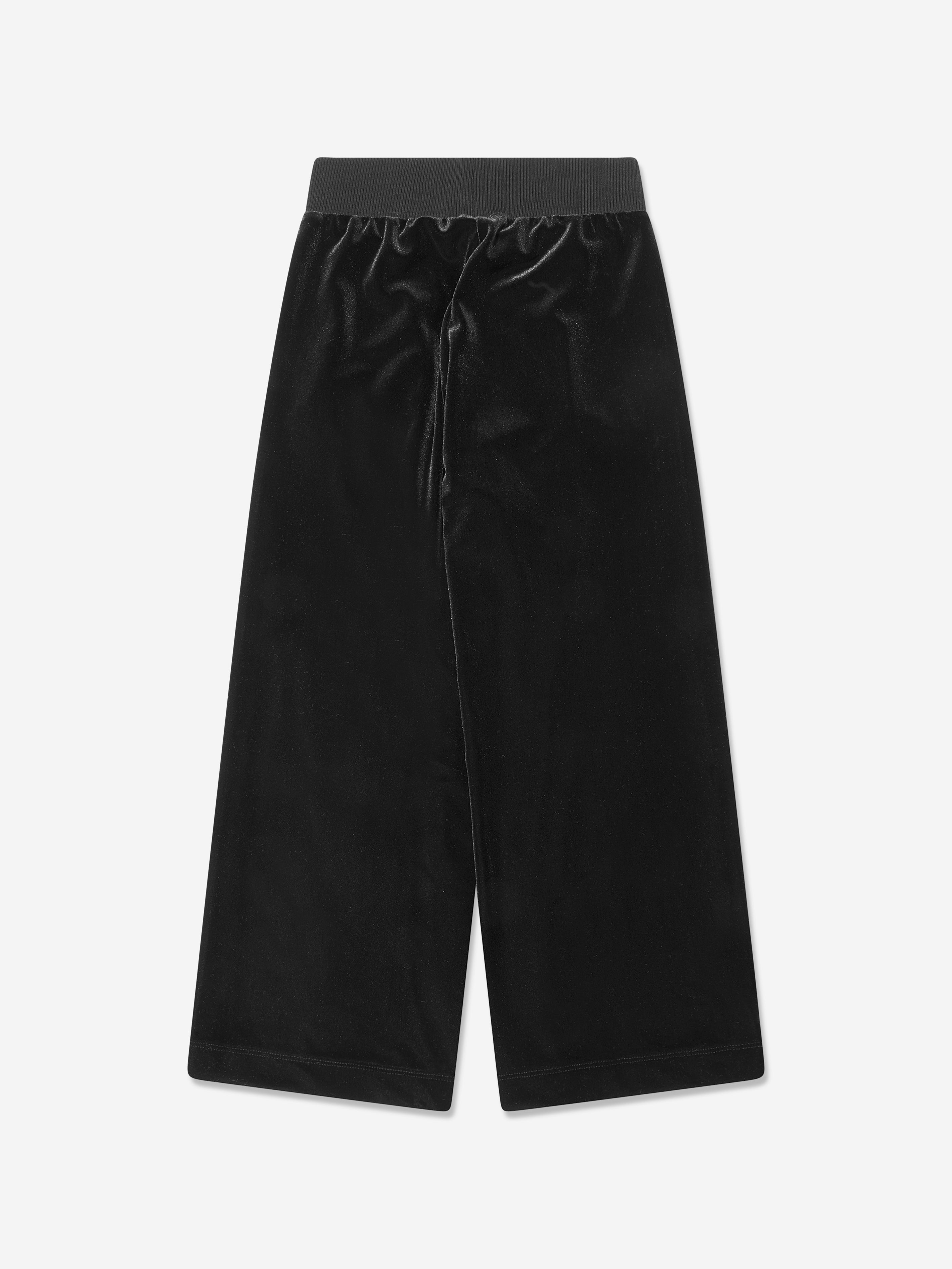 Monnalisa Girls Velvet Flared Trousers in Black