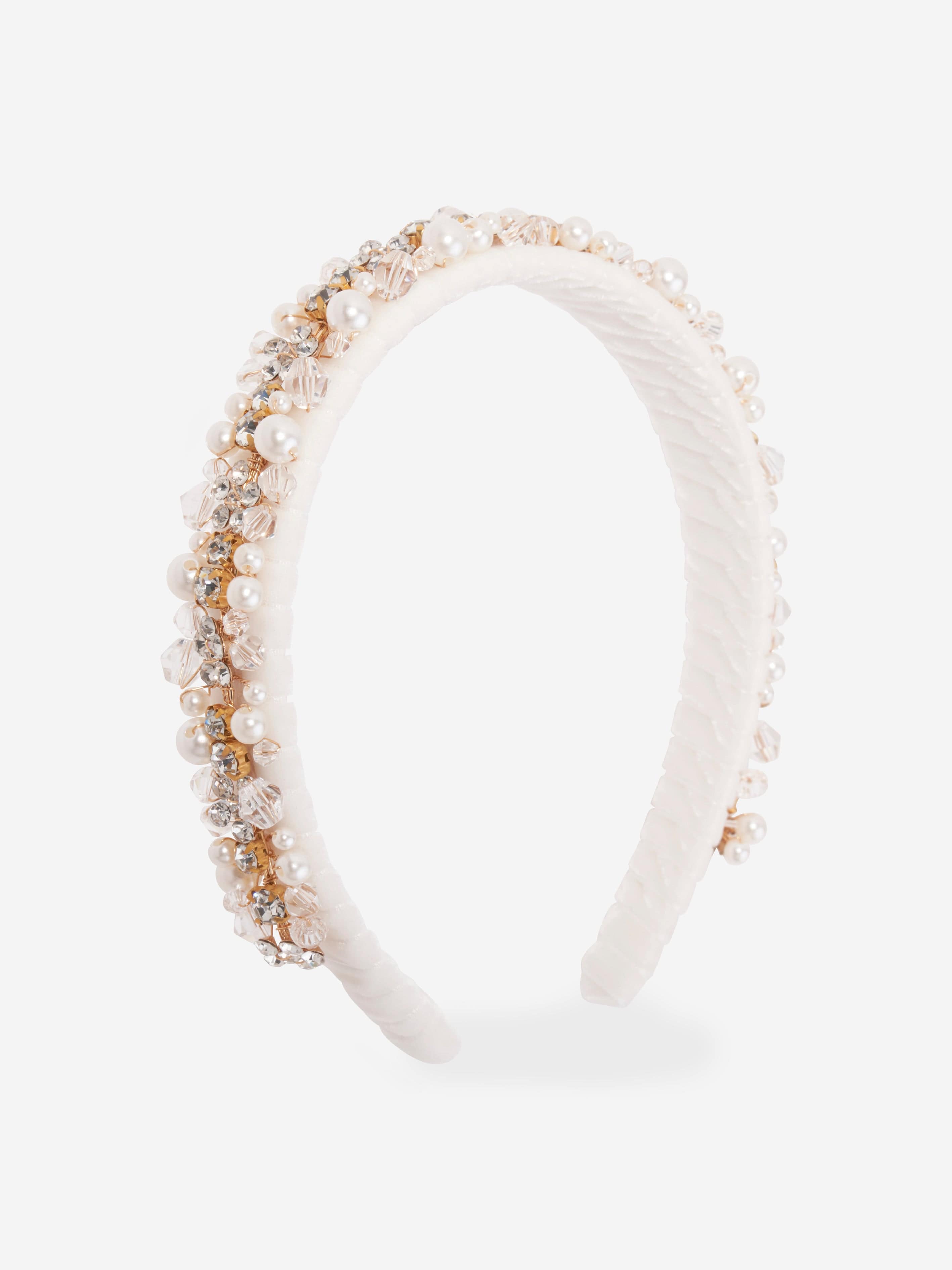 Monnalisa Girls Embellished Headband in White