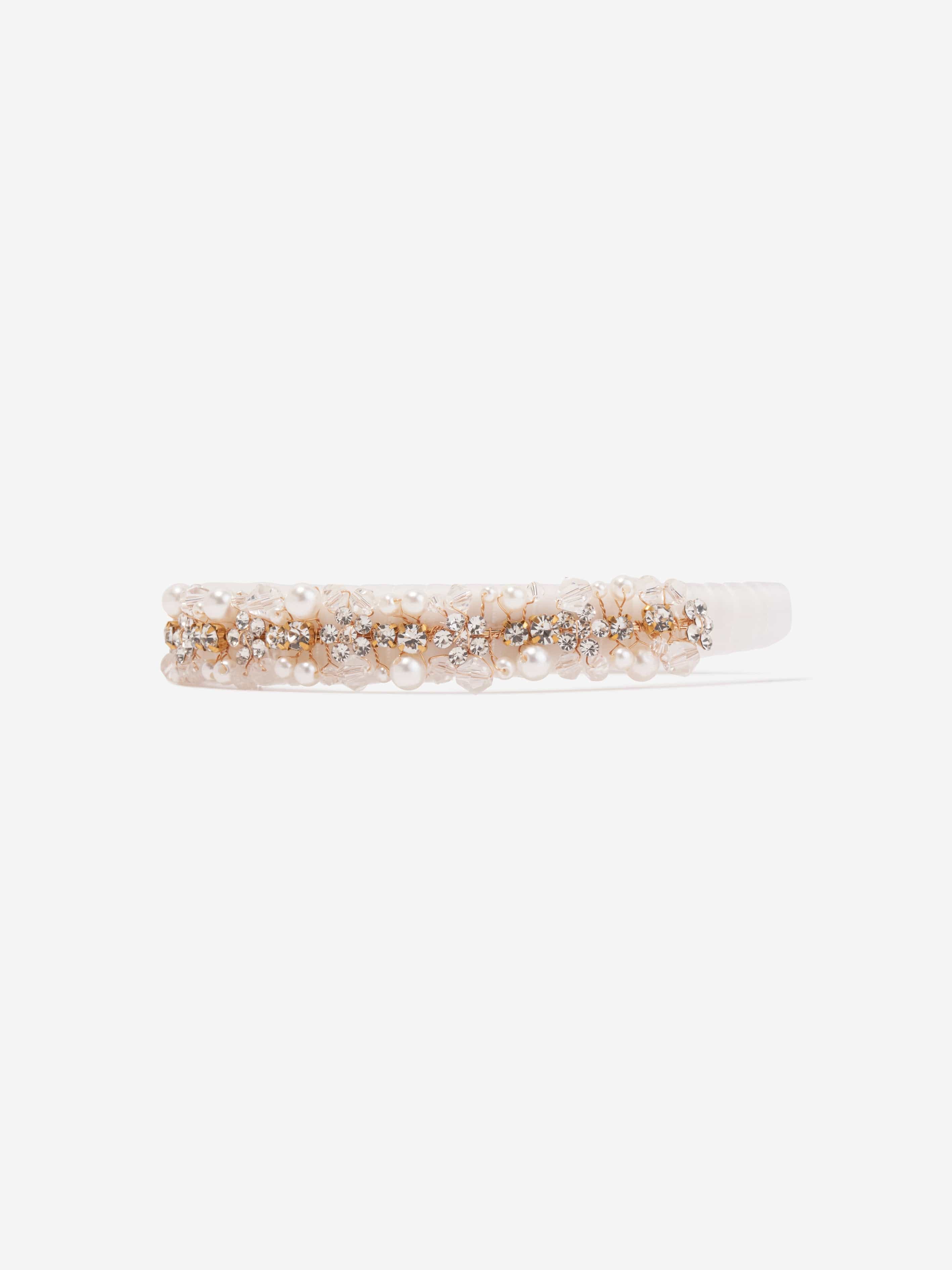 Monnalisa Girls Embellished Headband in White