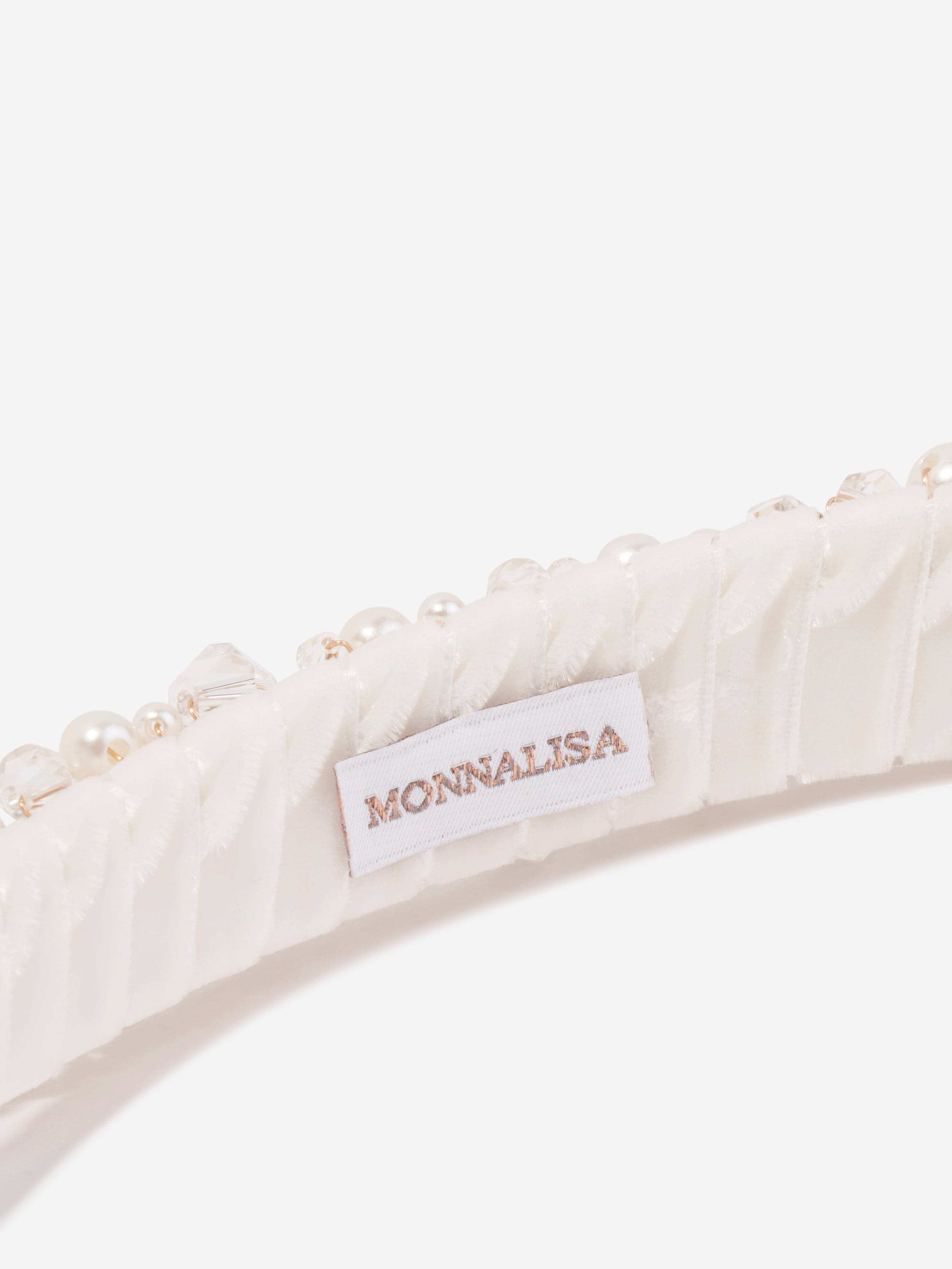 Monnalisa Girls Embellished Headband in White