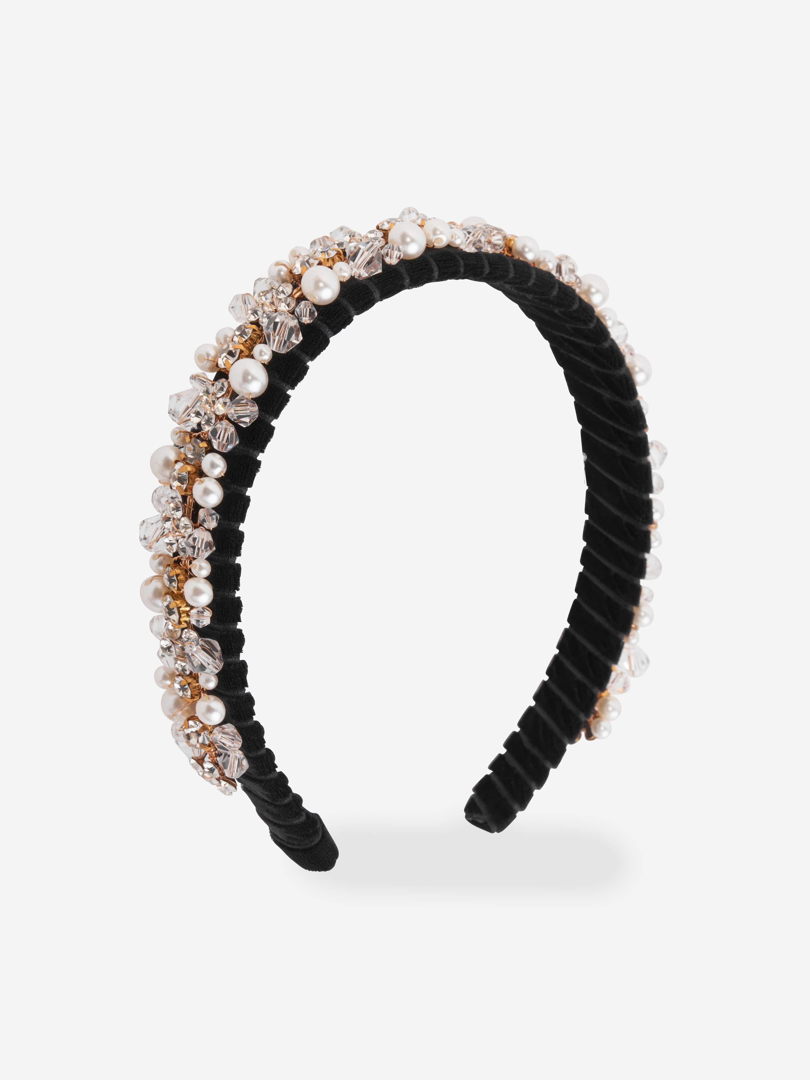 Monnalisa Girls Embellished Headband in Black