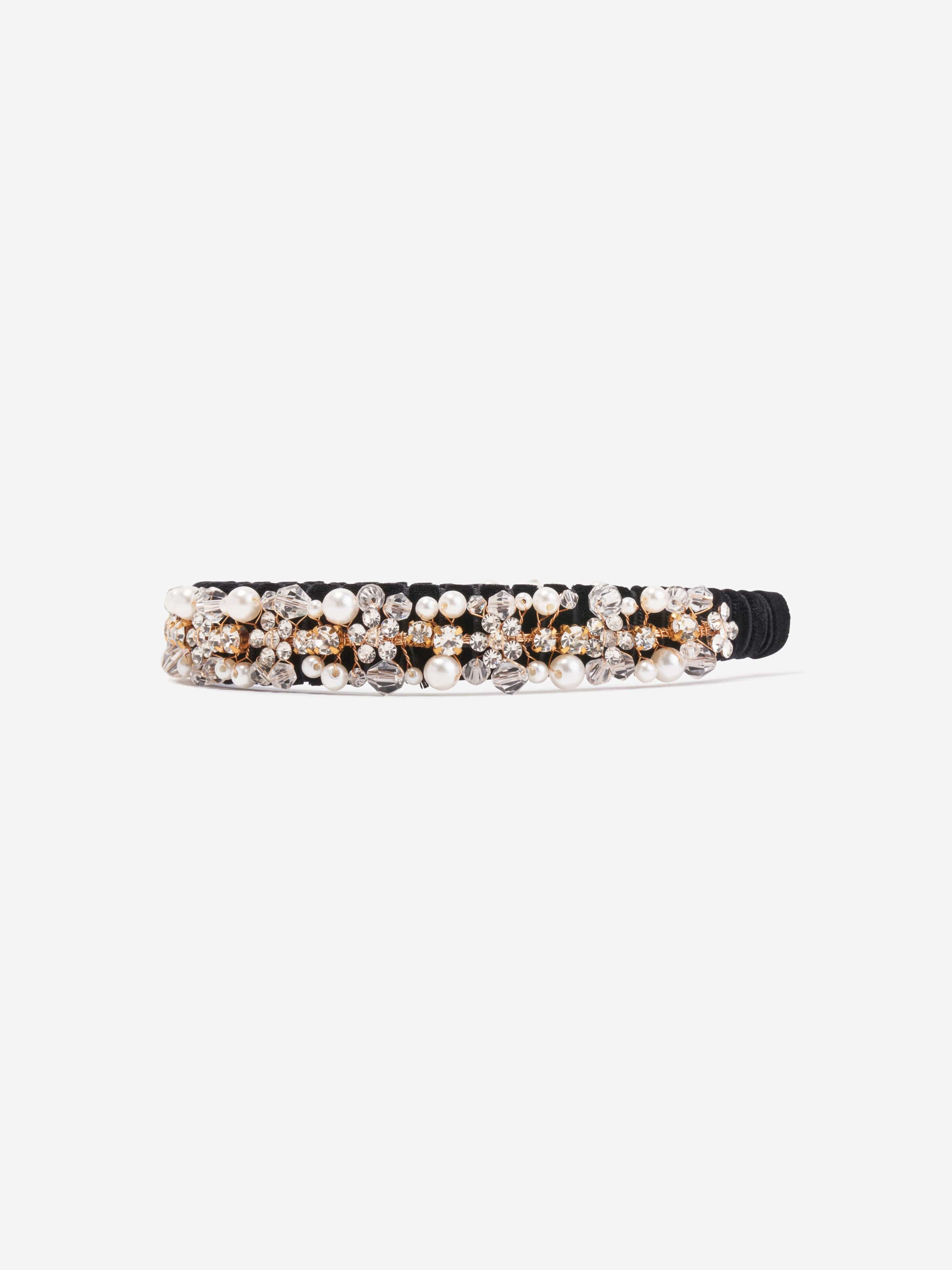 Monnalisa Girls Embellished Headband in Black