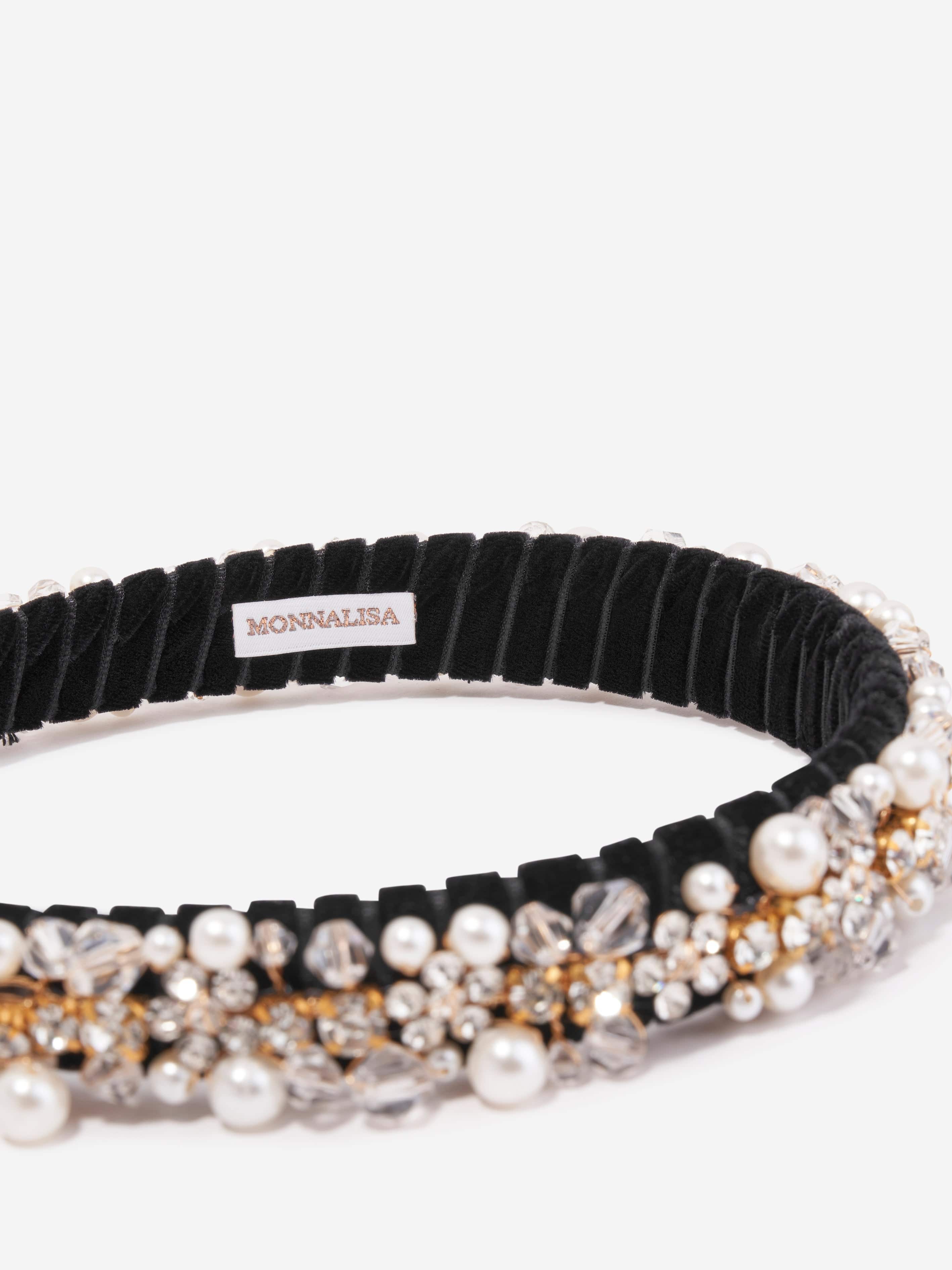 Monnalisa Girls Embellished Headband in Black