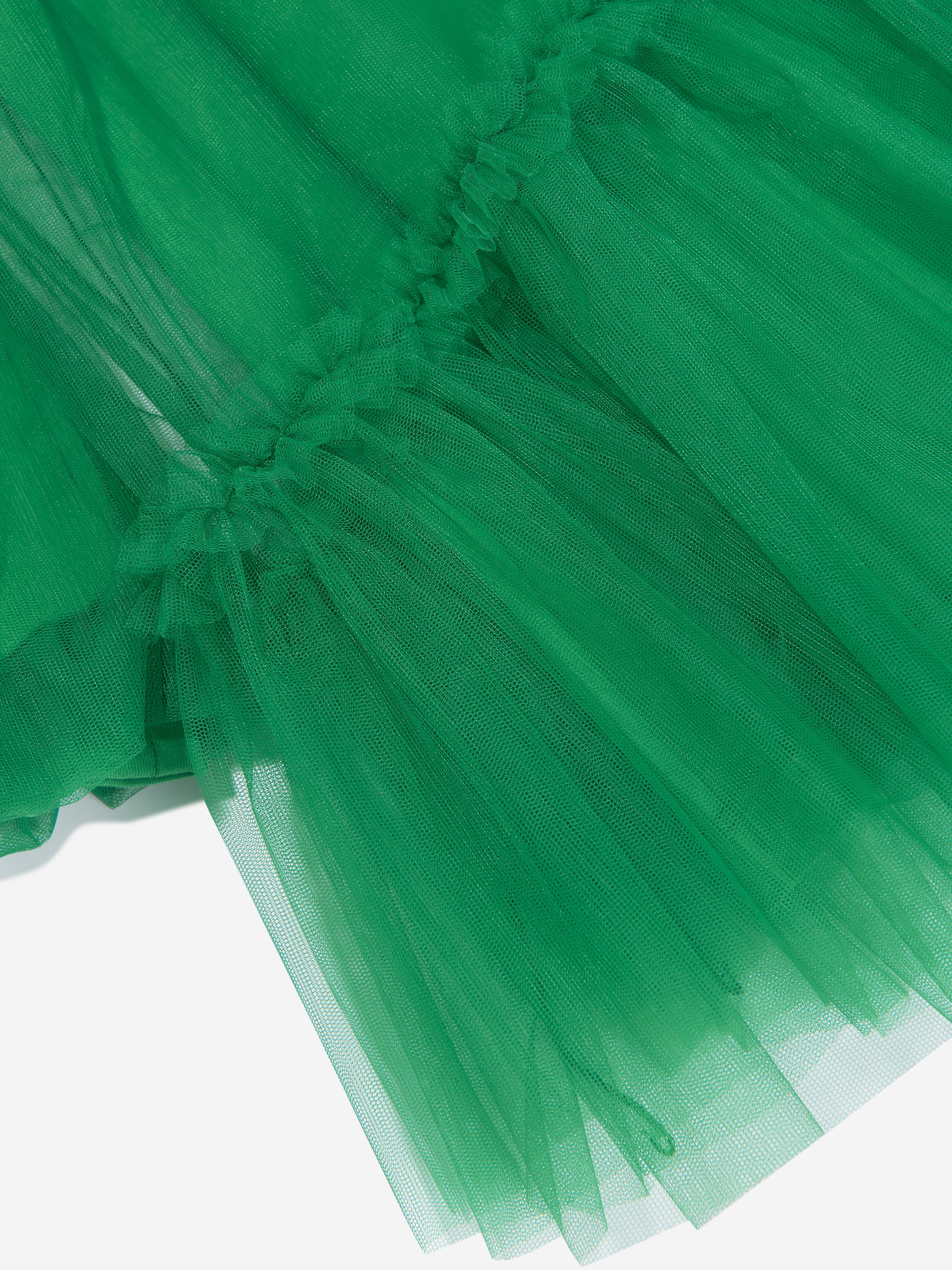 Monnalisa Girls Tulle Occasion Dress in Green