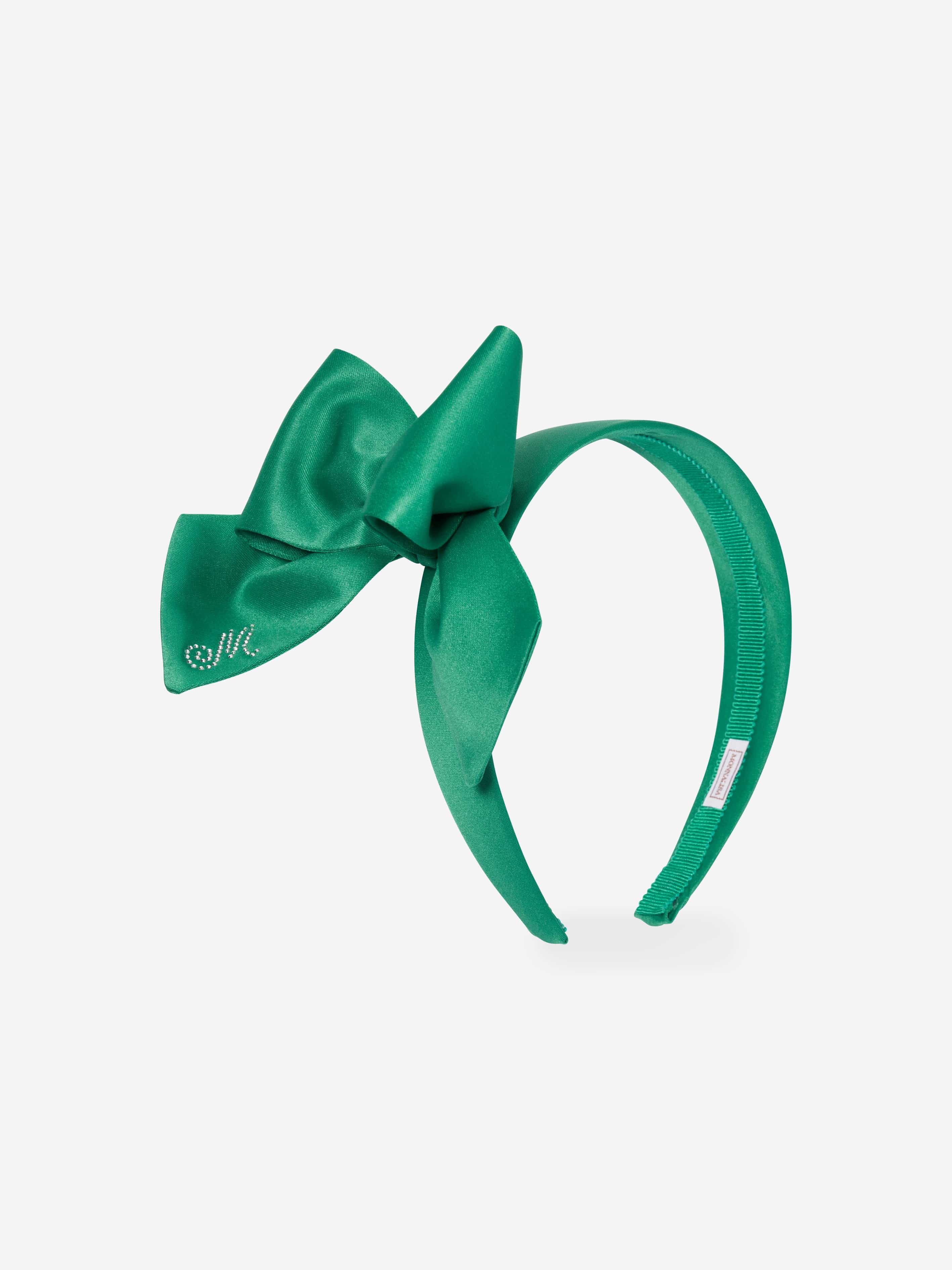 Monnalisa Girls Duchess Bow Headband in Green