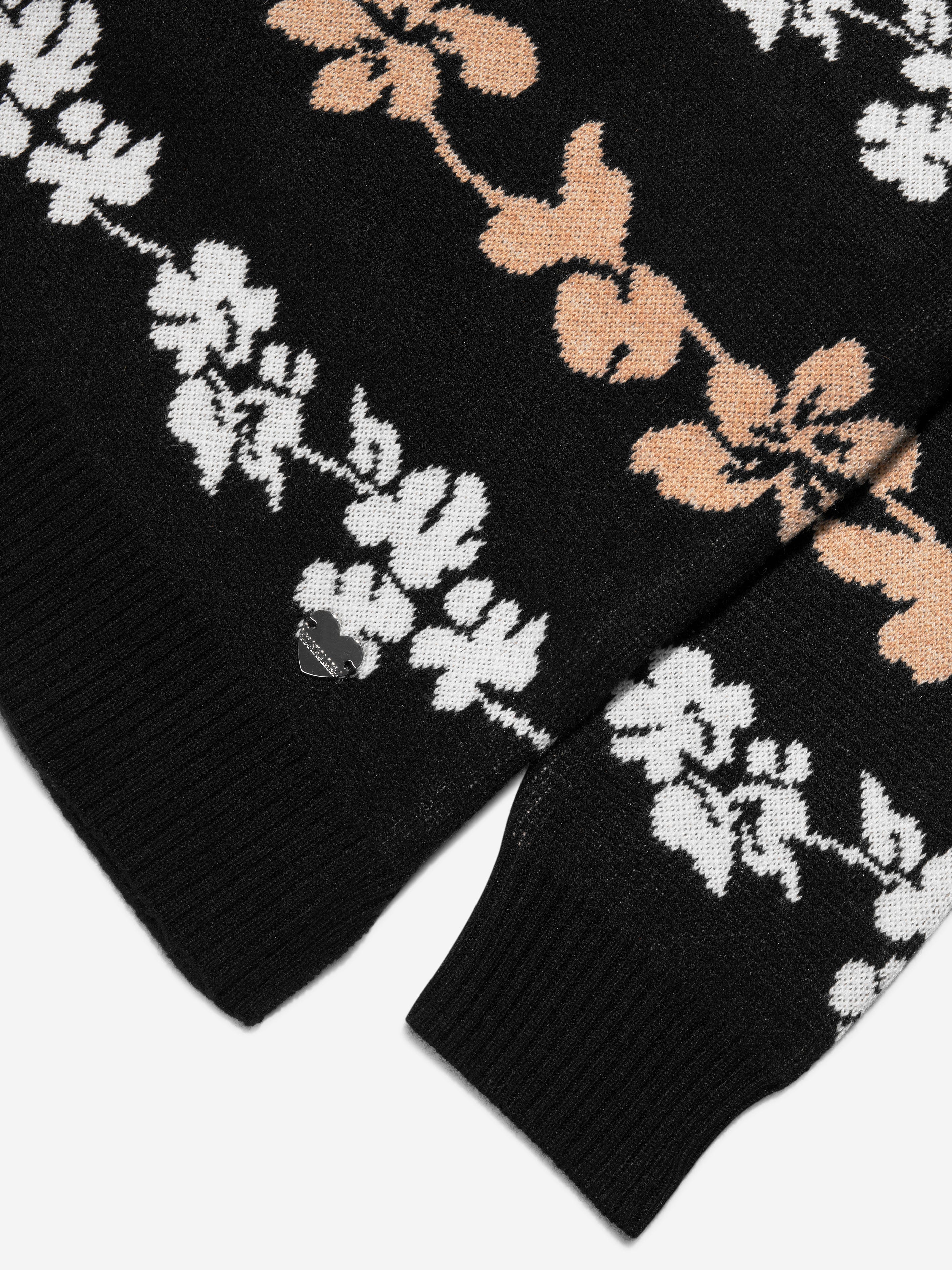 Monnalisa Girls Jacquard Knitted Jumper in Black