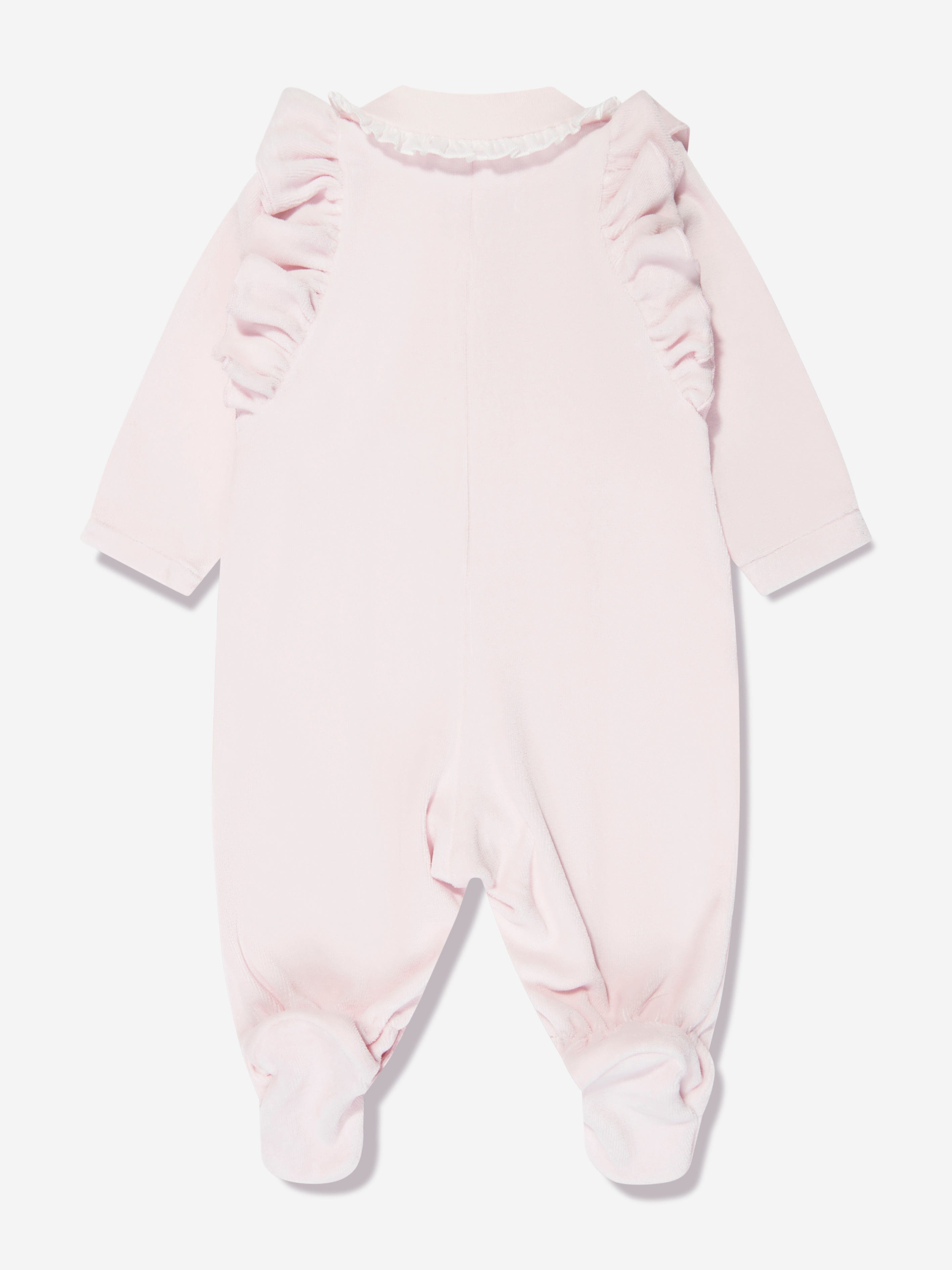 Monnalisa Baby Girls Velour Babygrow in Pink