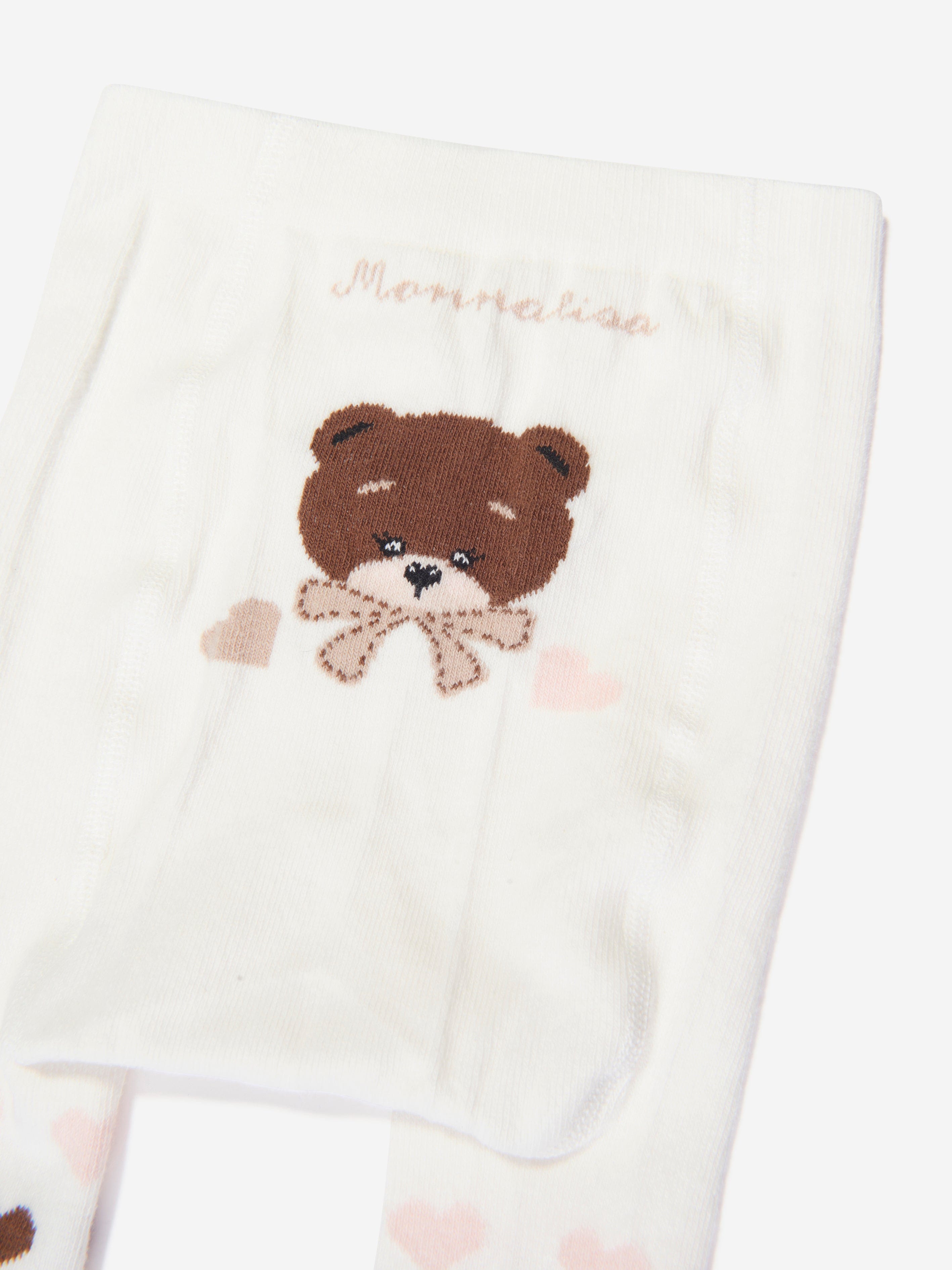 Monnalisa Baby Girls Teddy Bears Tights in Ivory