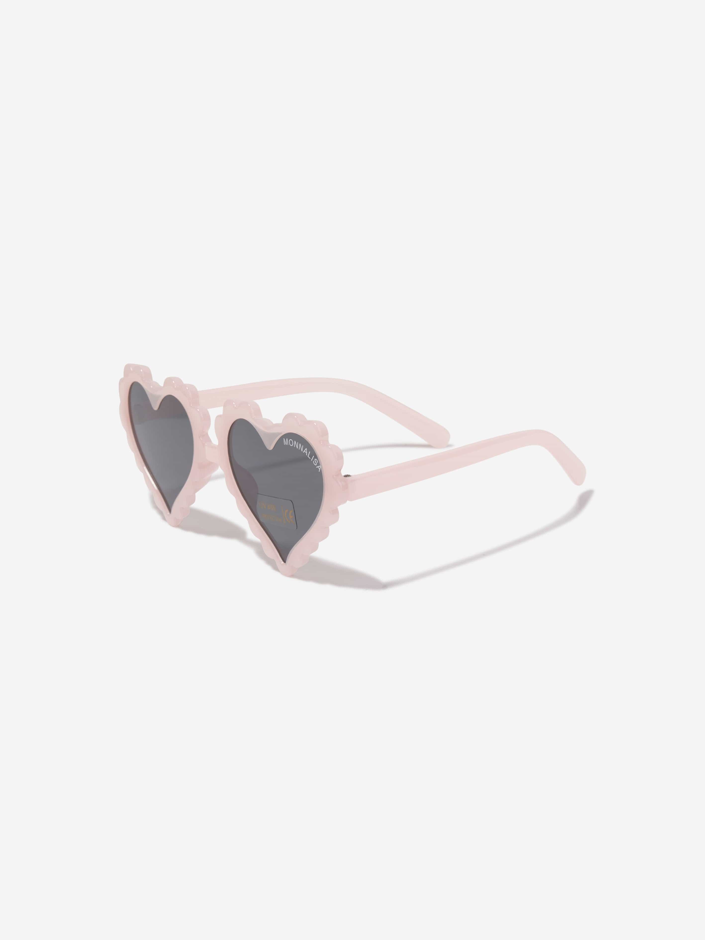 Monnalisa Girls Heart Sunglasses With Case in Pink