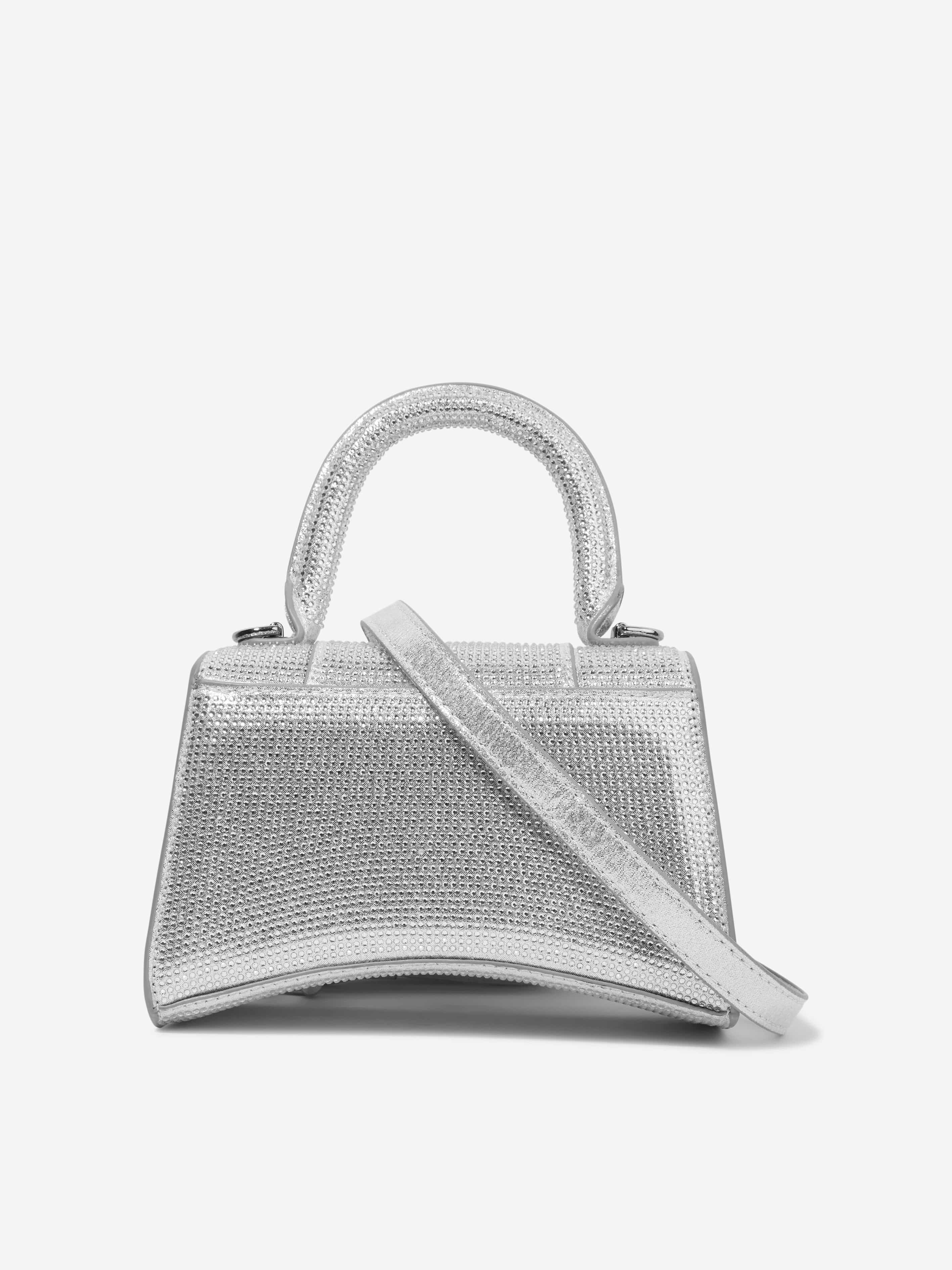 Monnalisa Girls Diamante Logo Handbag in Silver