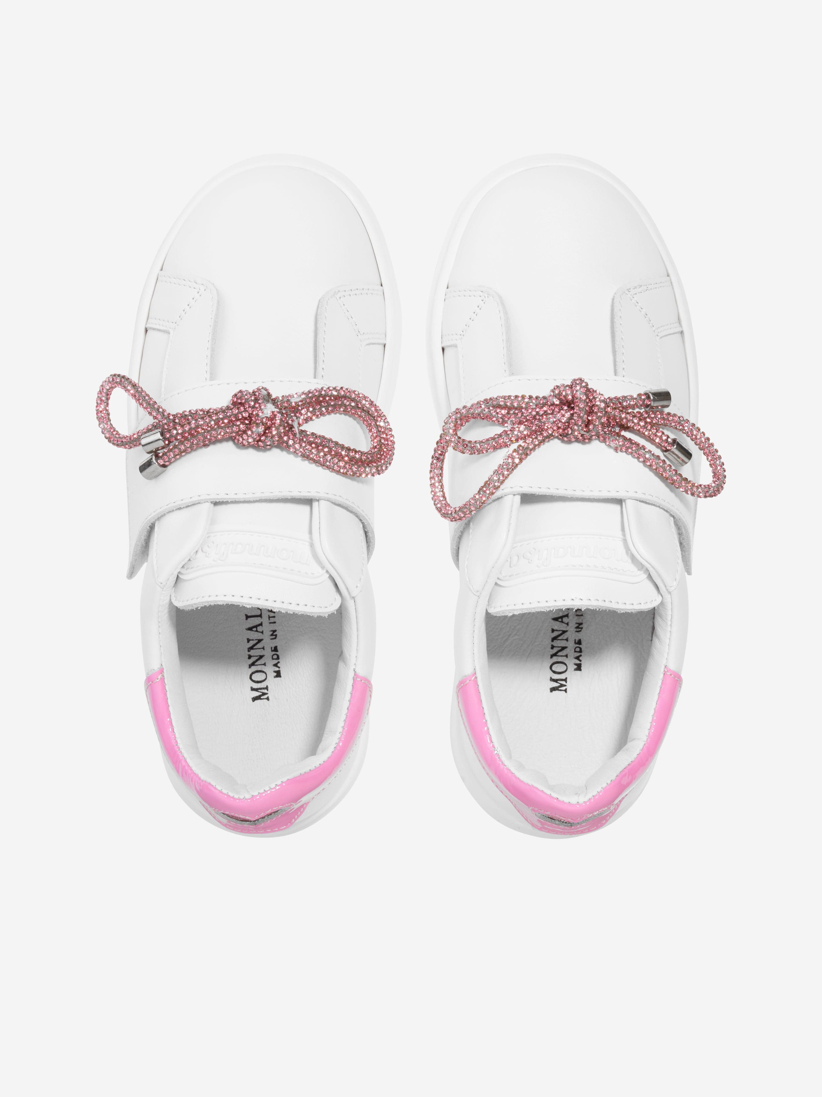 Monnalisa Girls Diamante Trainers in Pink