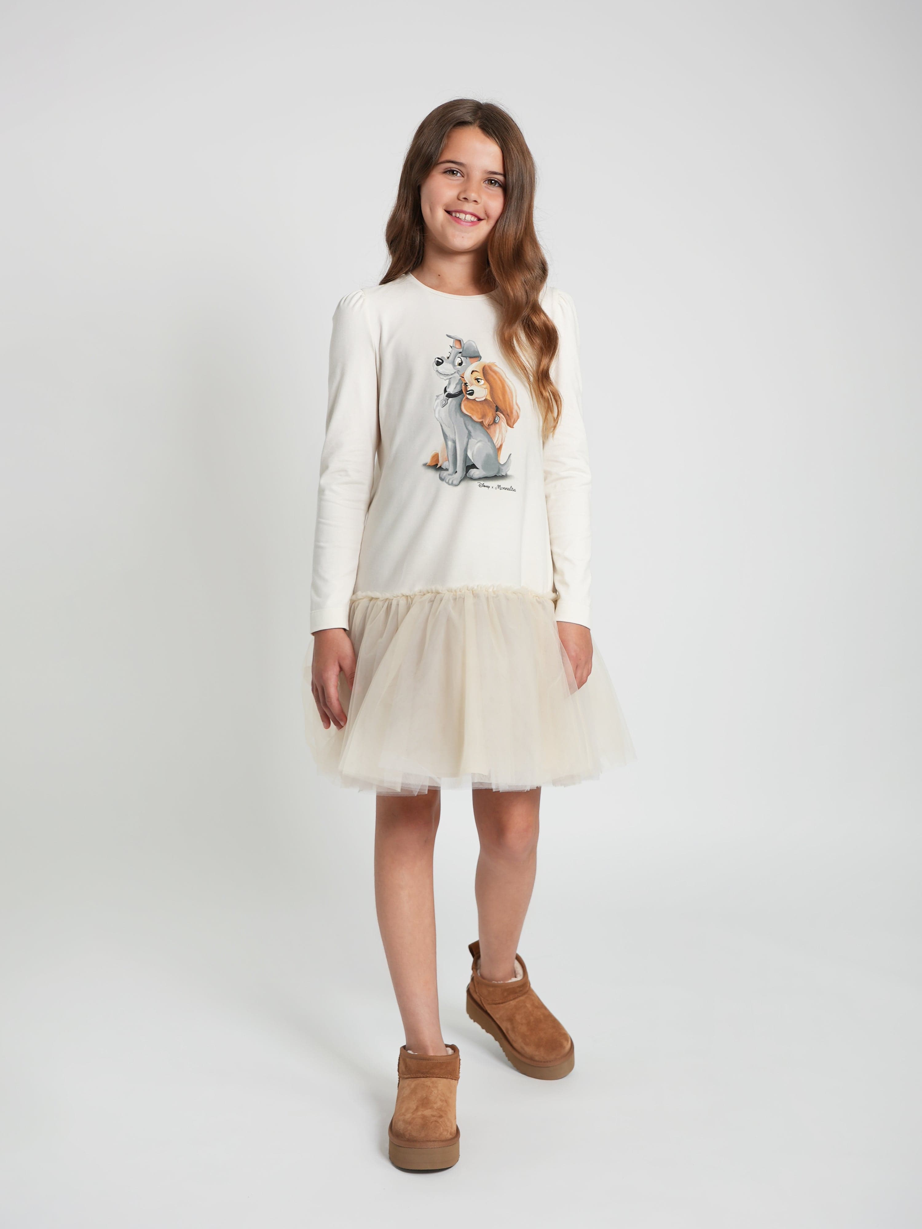 Monnalisa Girls Disney's Lady and The Tramp Dress in Ivory