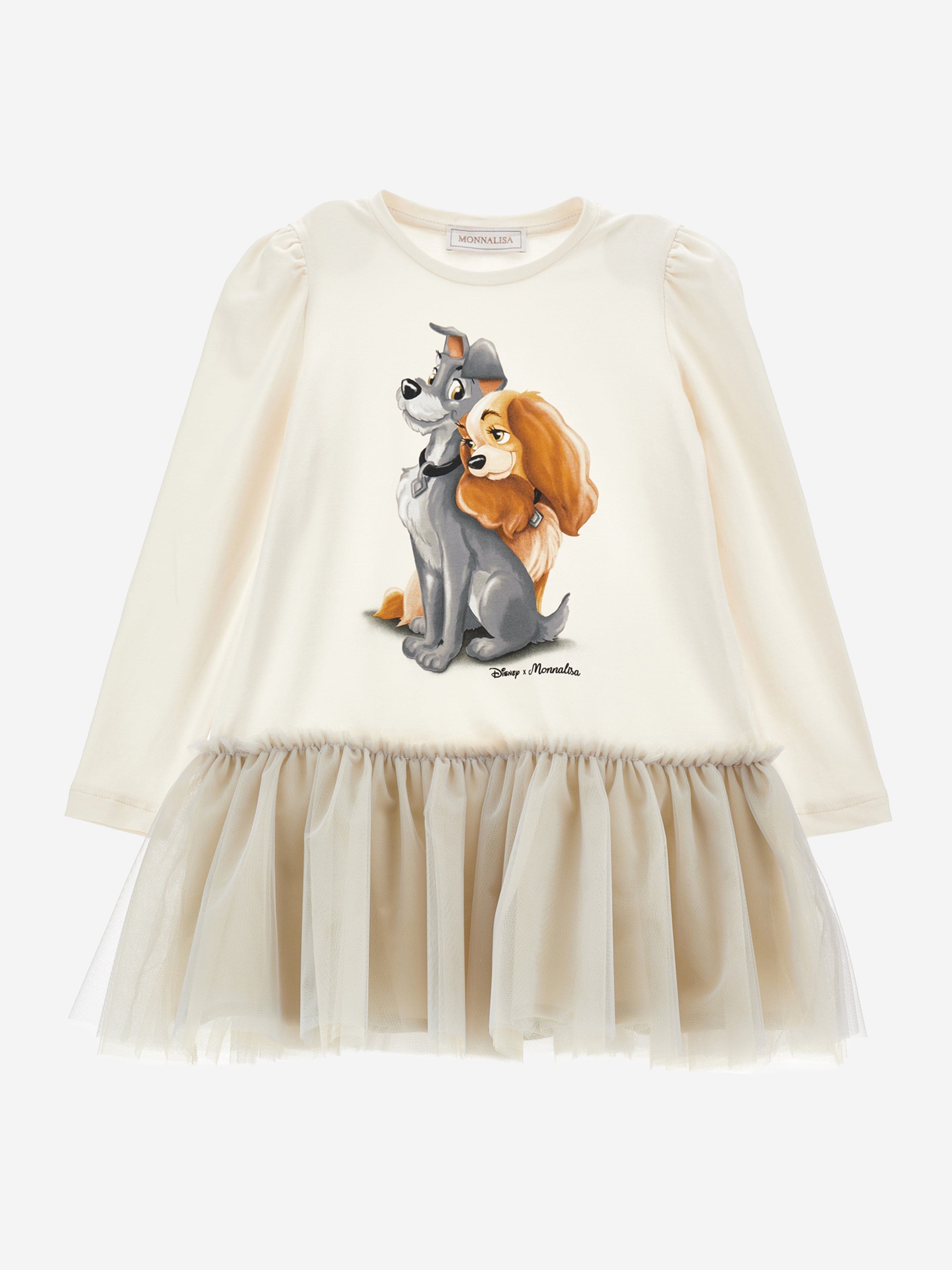 Monnalisa Girls Disney's Lady and The Tramp Dress in Ivory