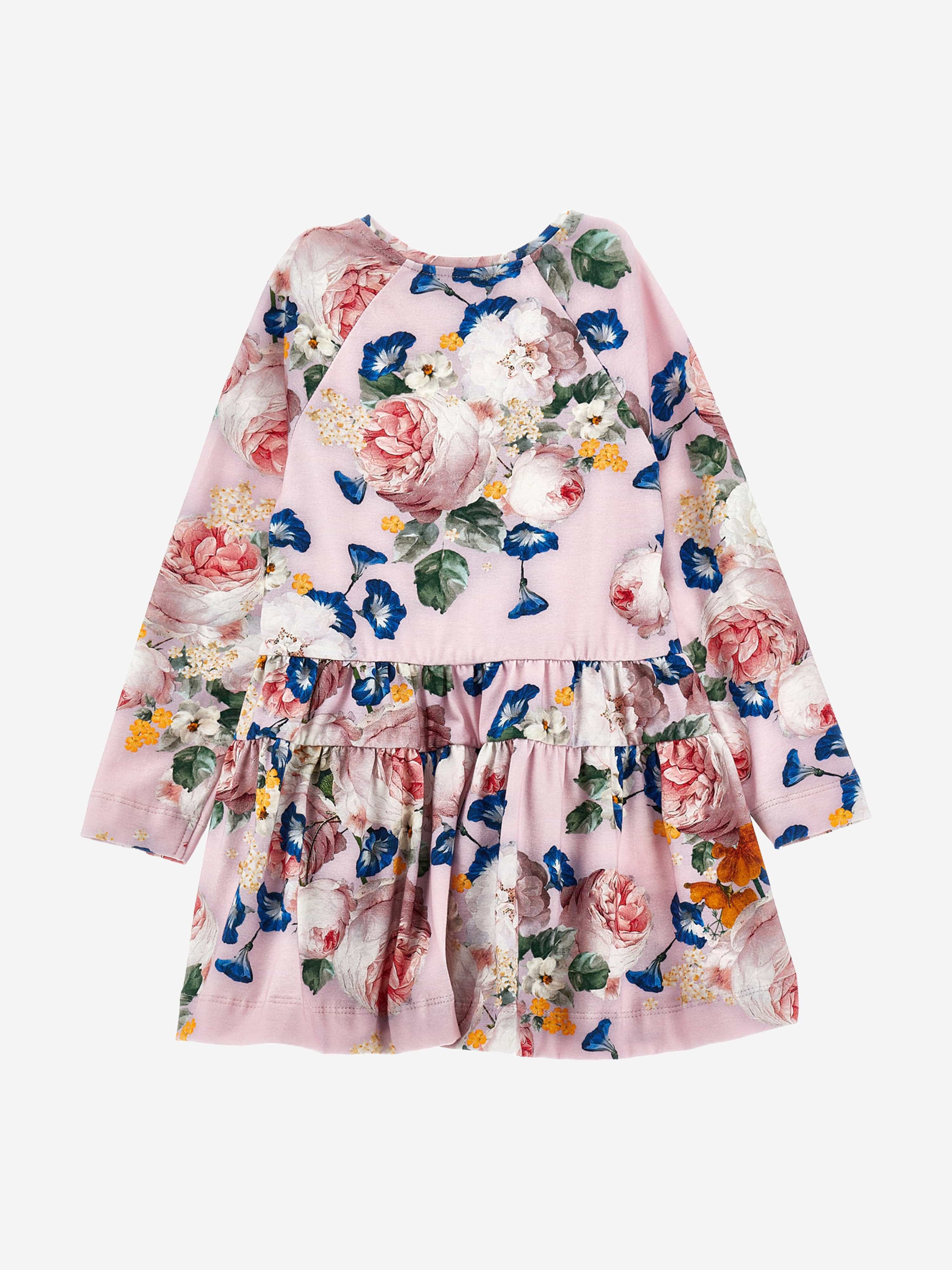 Monnalisa Girls Baroque Roses Jersey Dress in Multicolour