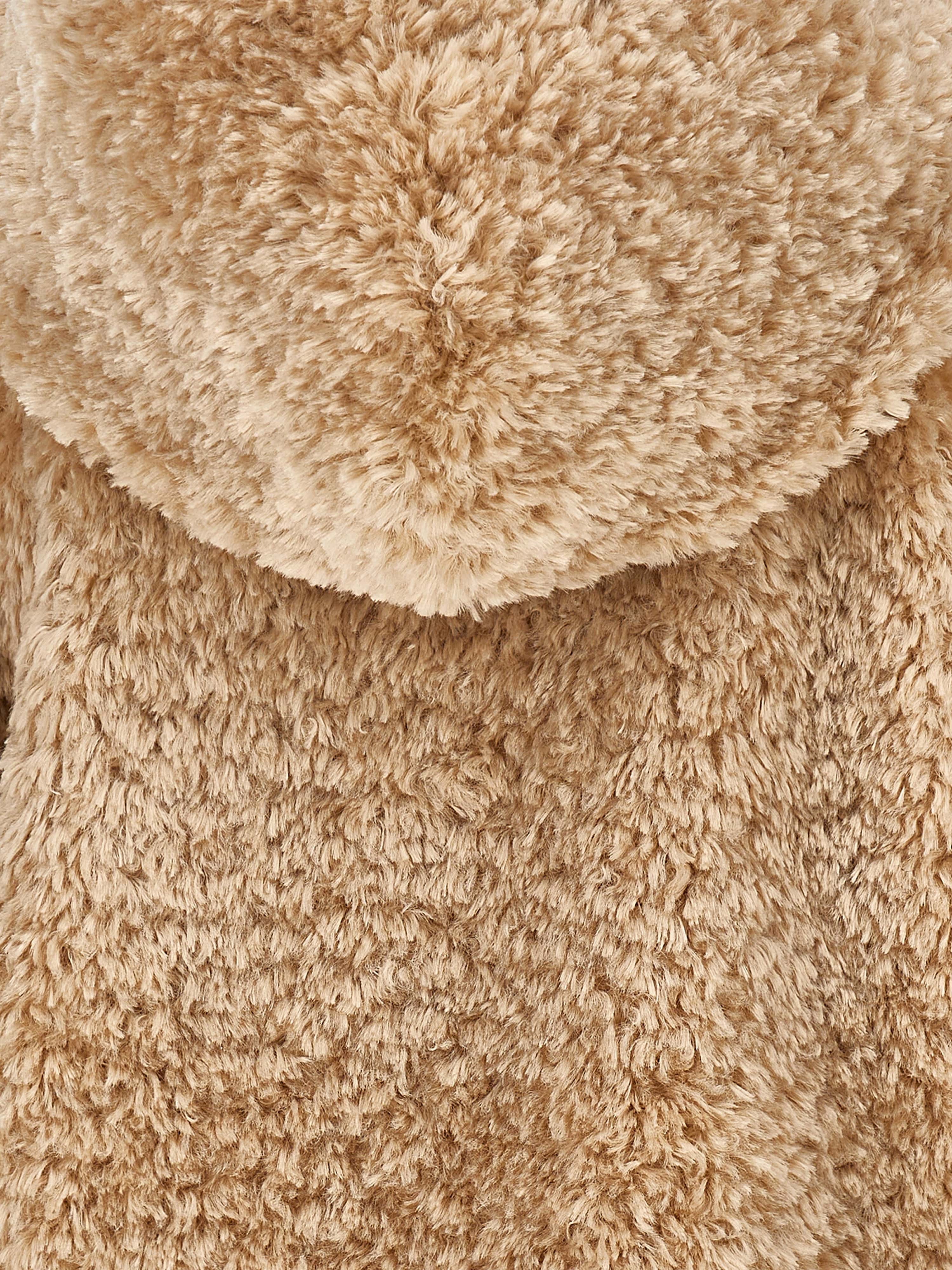 Monnalisa Girls Plush Faux Fur Jacket in Beige